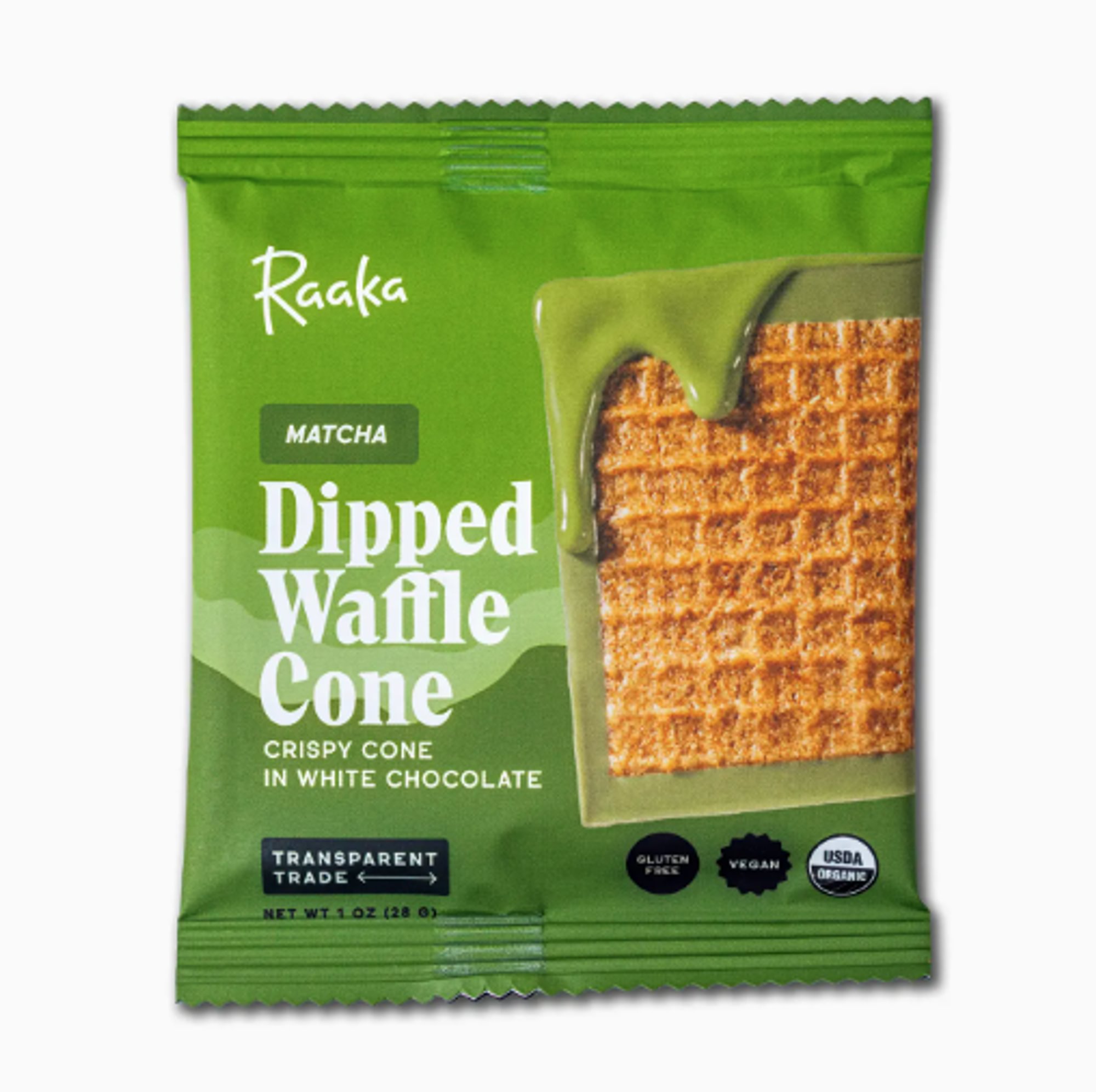 Raaka Chocolate - Matcha Dipped Waffle Cone White Chocolate Bar