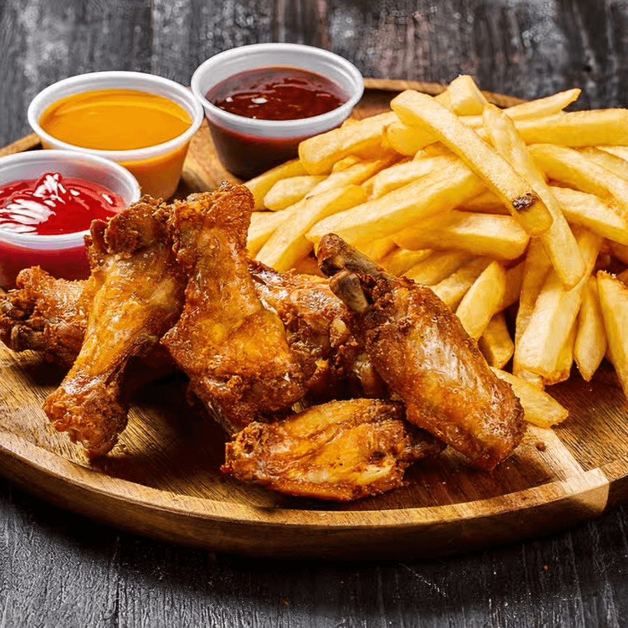 Chicken Wings with French Fries