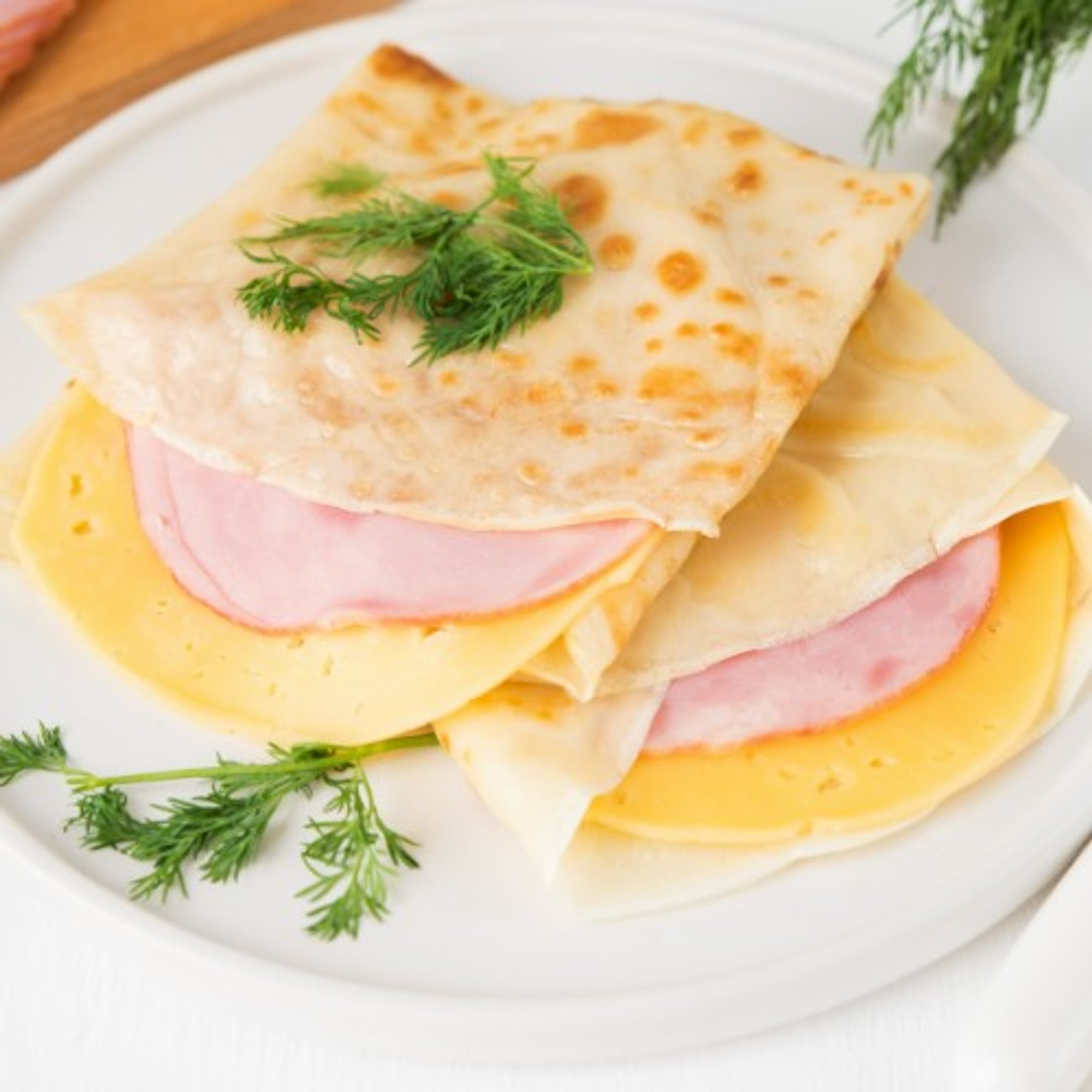 Ham & Swiss Cheese Crepe