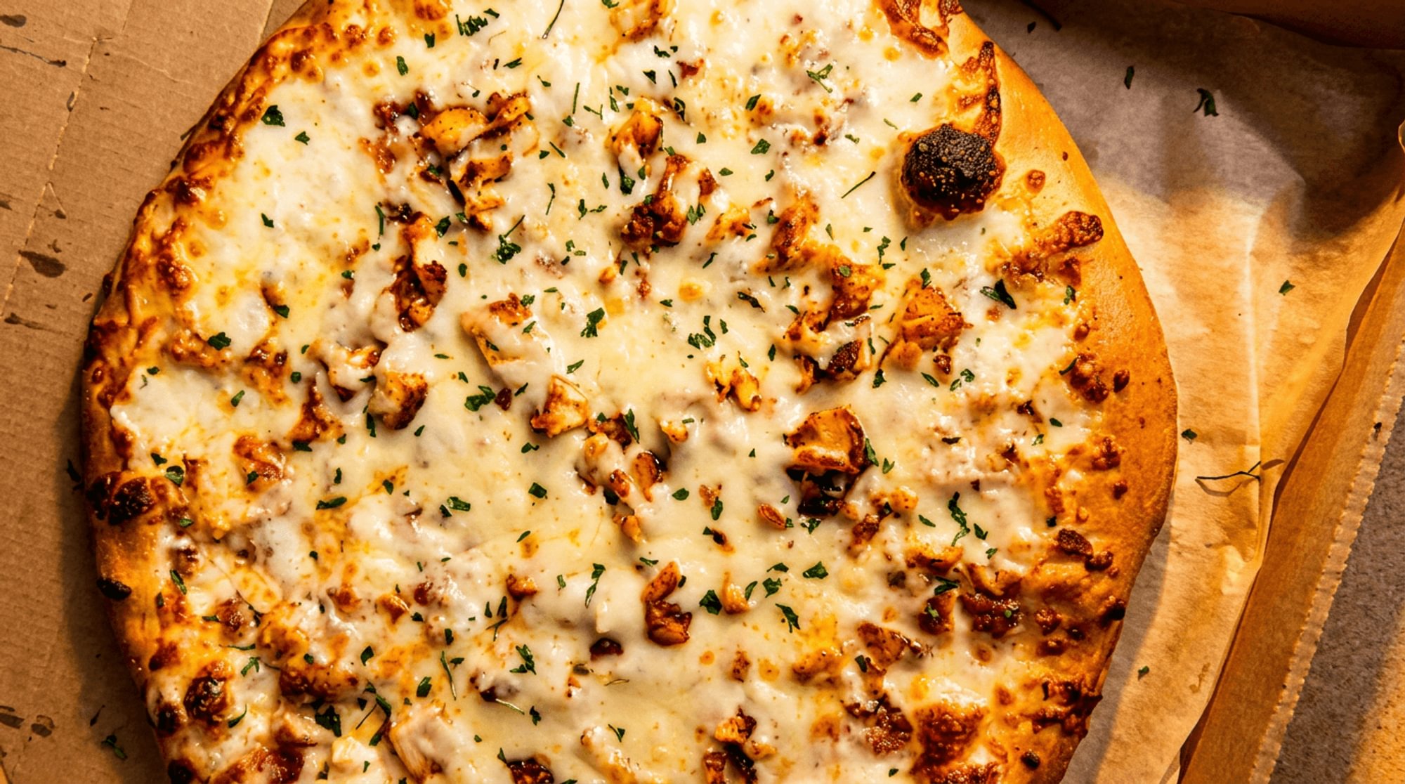 Broccoli Chicken Alfredo Pizza