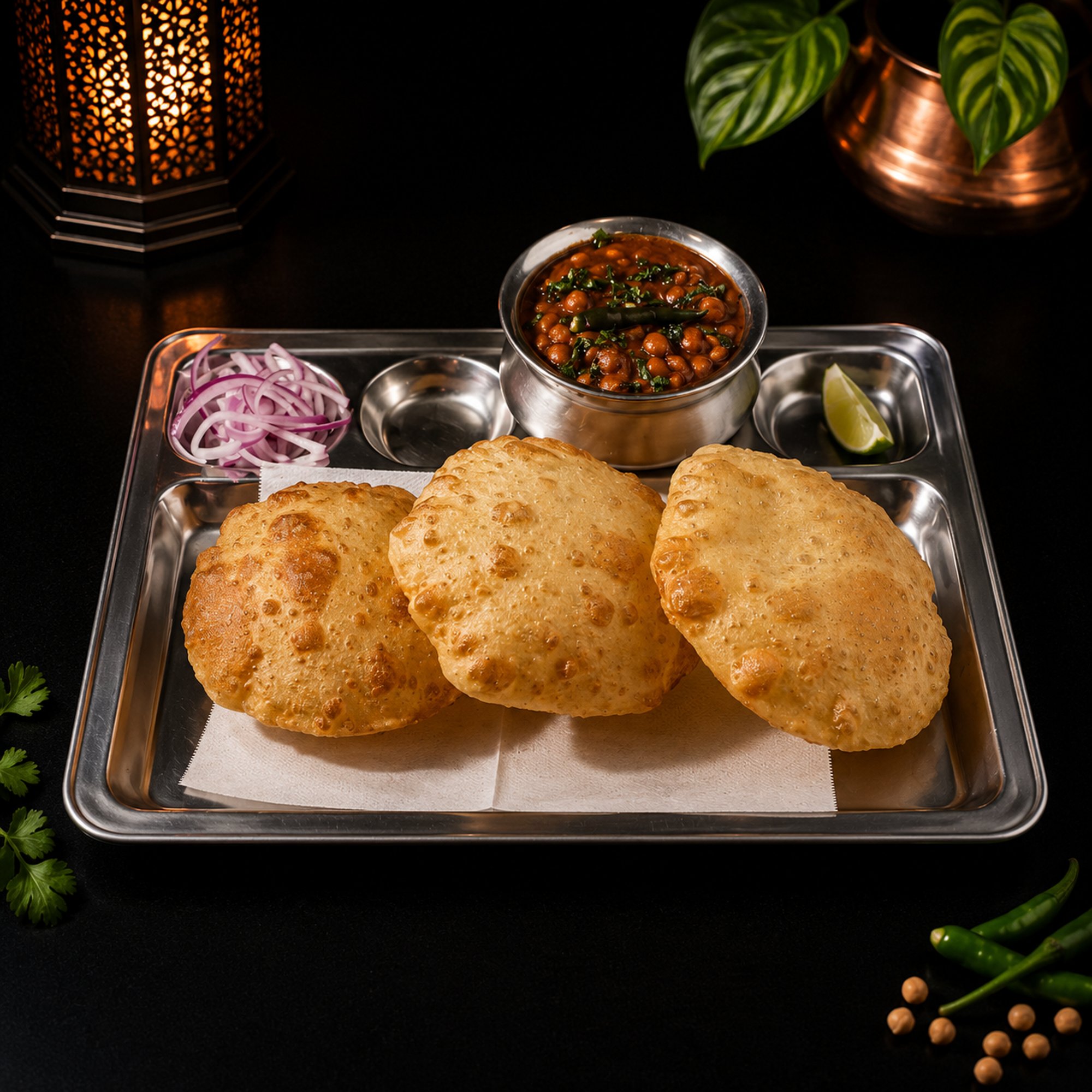 Poori (3 pcs) W/ Channa Masala