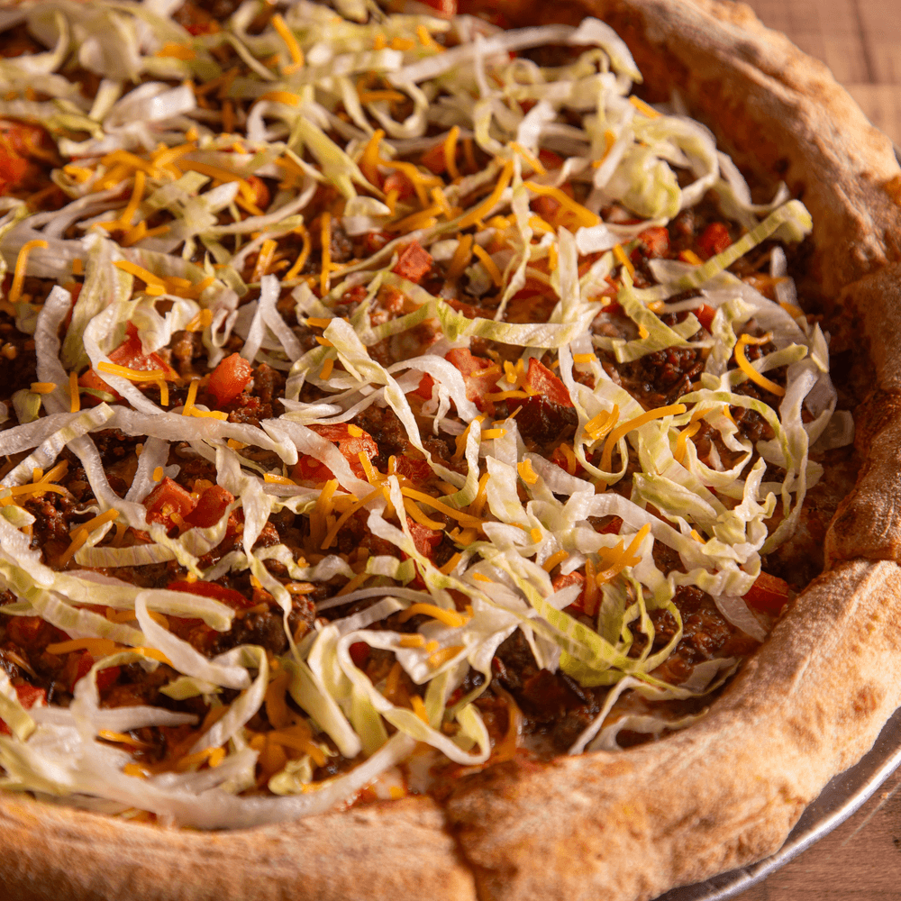 Bacon double cheeseburger pizza
