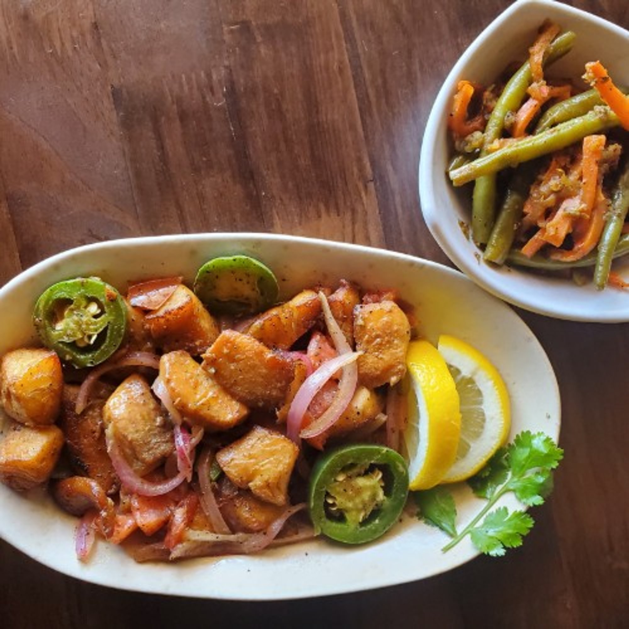 Salmon tibs