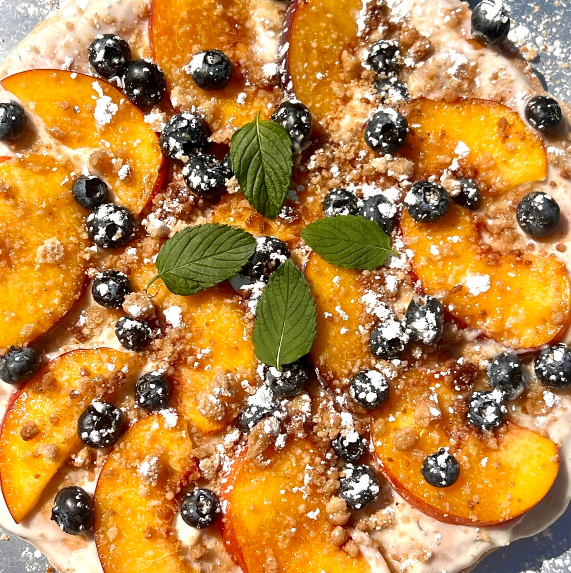 Peaches And Berry Dessert Pizza