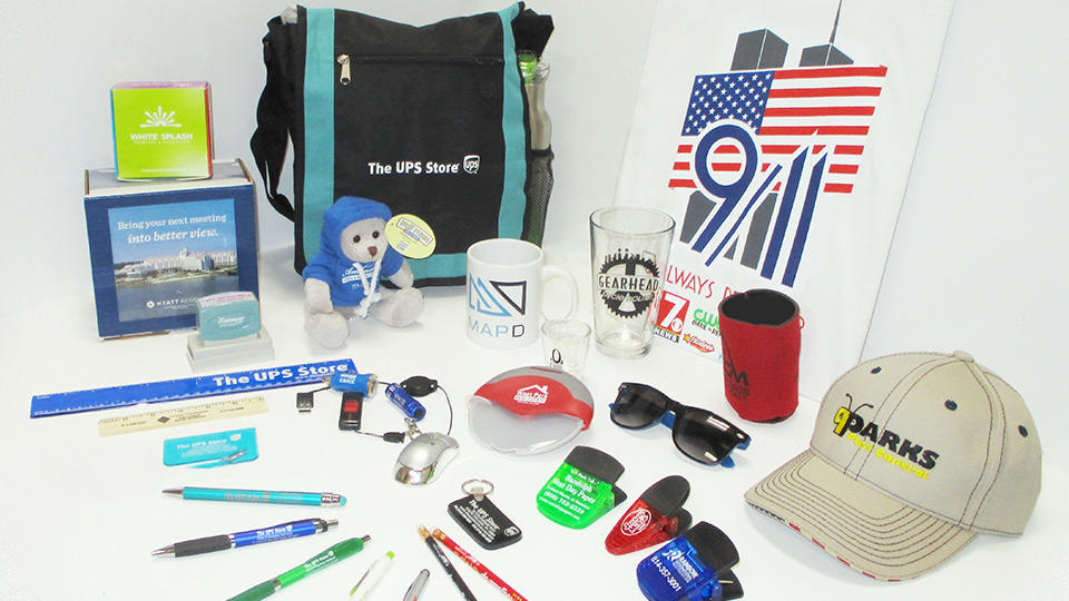 assorted printed promotional items