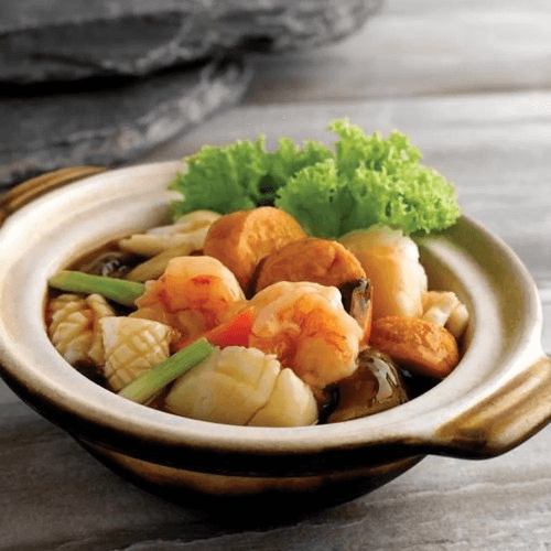 Seafood & Bean Curd in Clay Pot