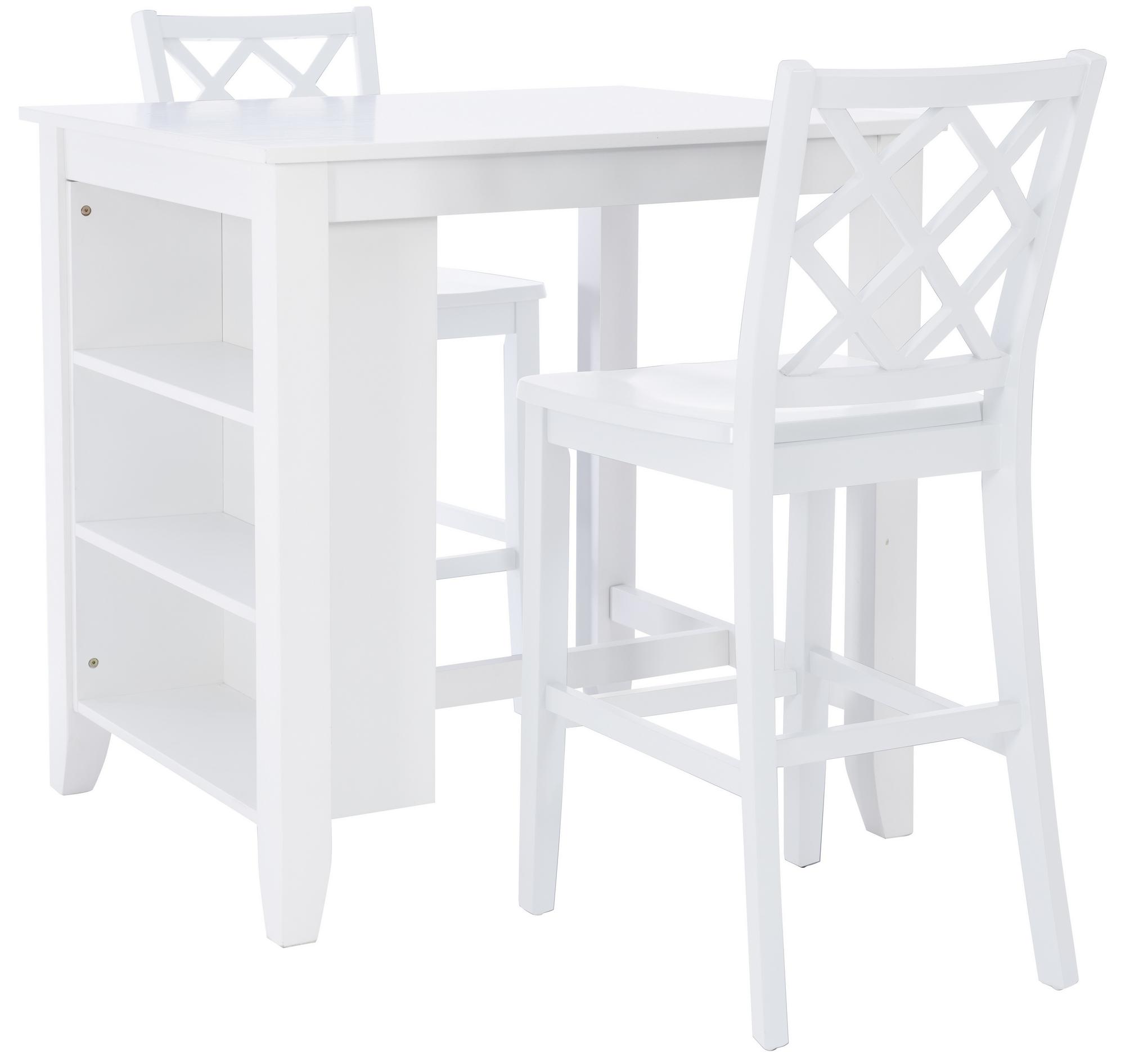 3-Piece Maui White Counter Dining Set