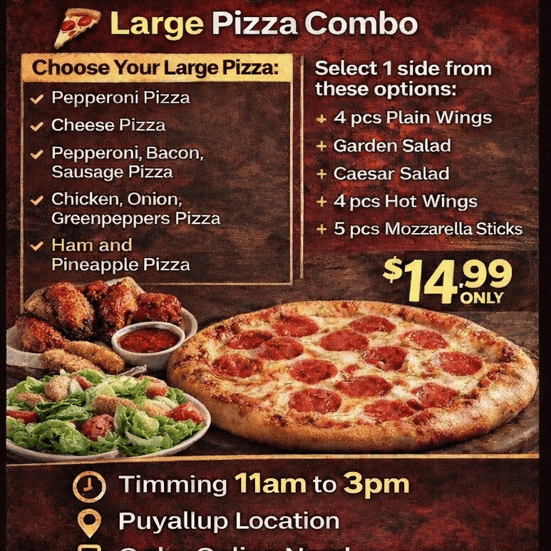 Lunch - Large Pizza Combo