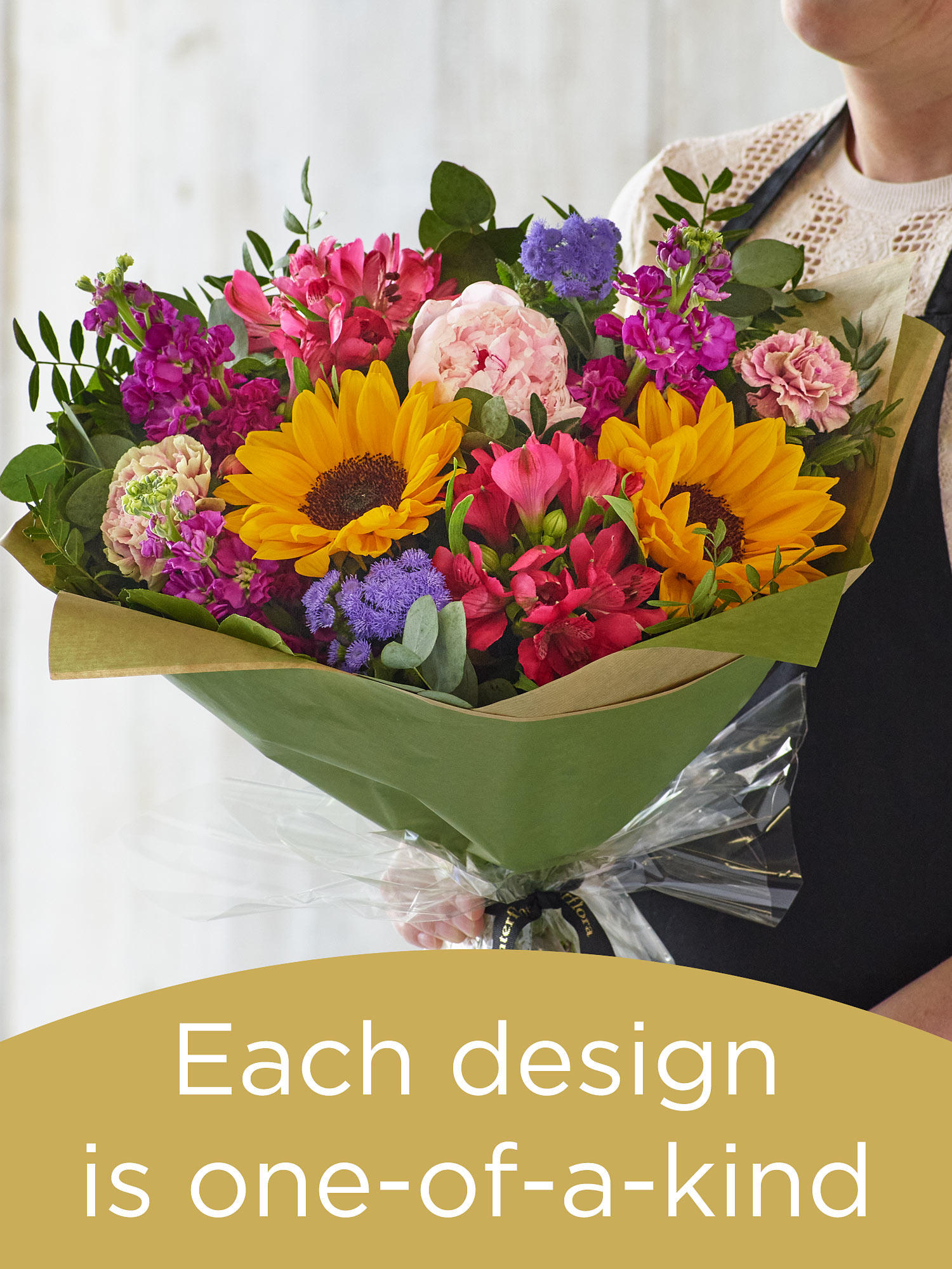 Summer hand-tied bouquet made with the finest flowers