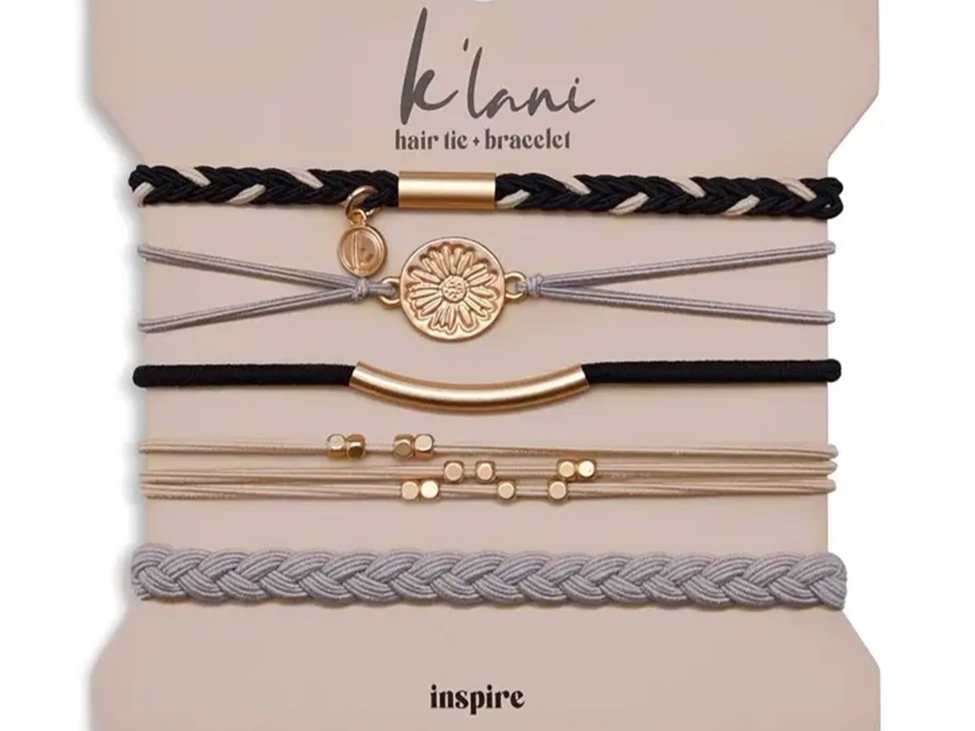 "Inspire" Flower Charm Hair Tie Bracelets