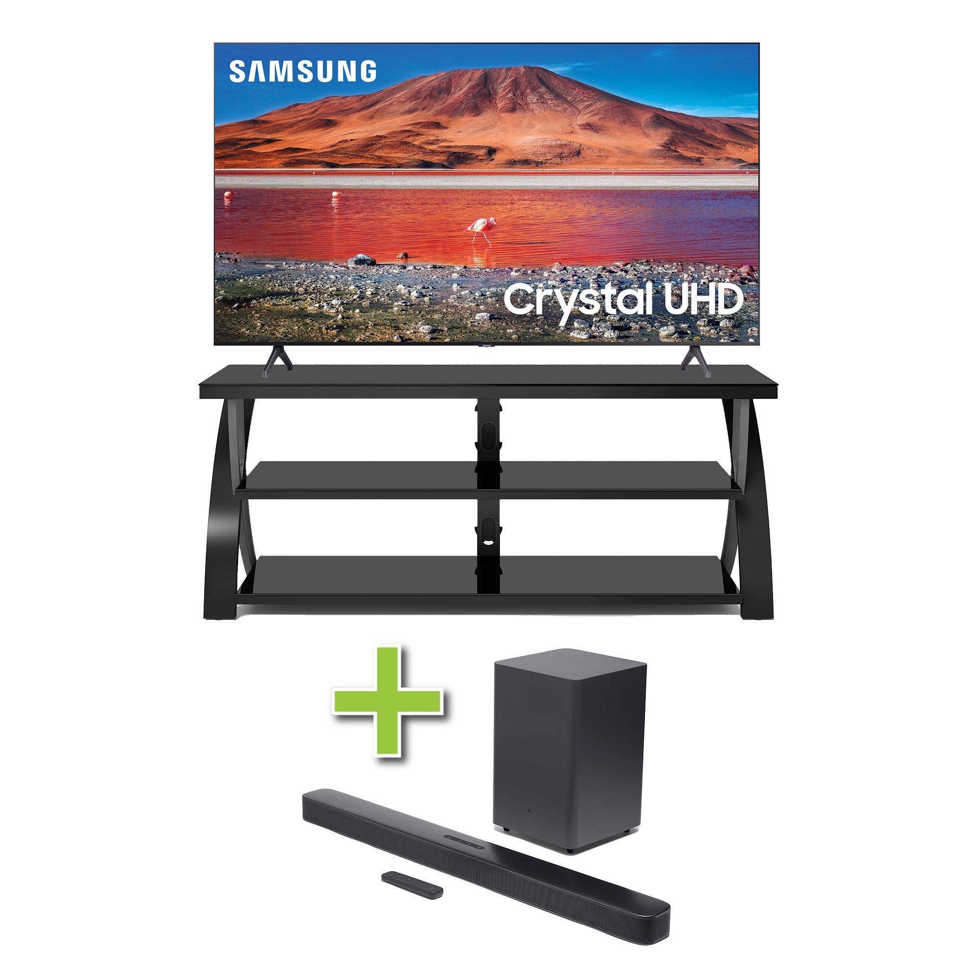 50" Samsung TV w/ Soundbar & TV Stand