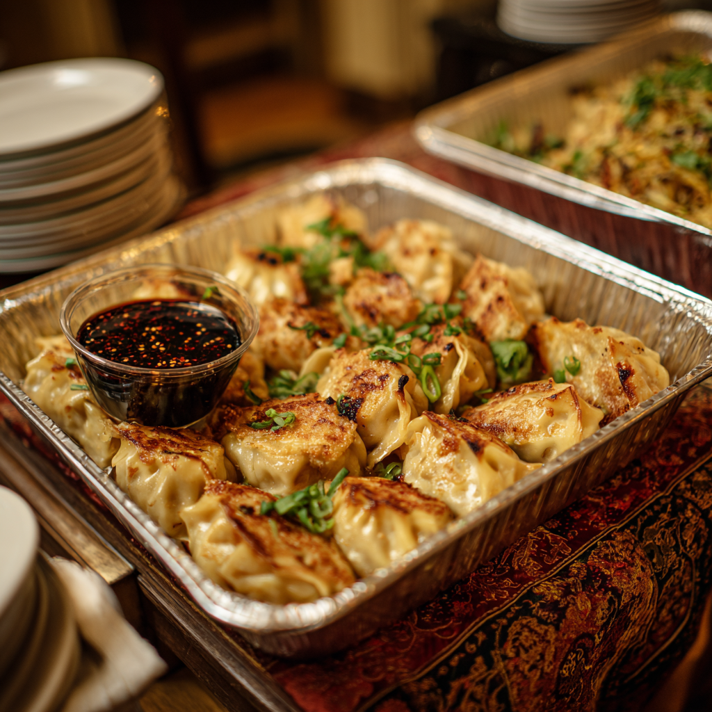 Chicken and Lemongrass Dumplings Catering Tray
