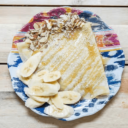 Honey, Banana and Almonds Crepes