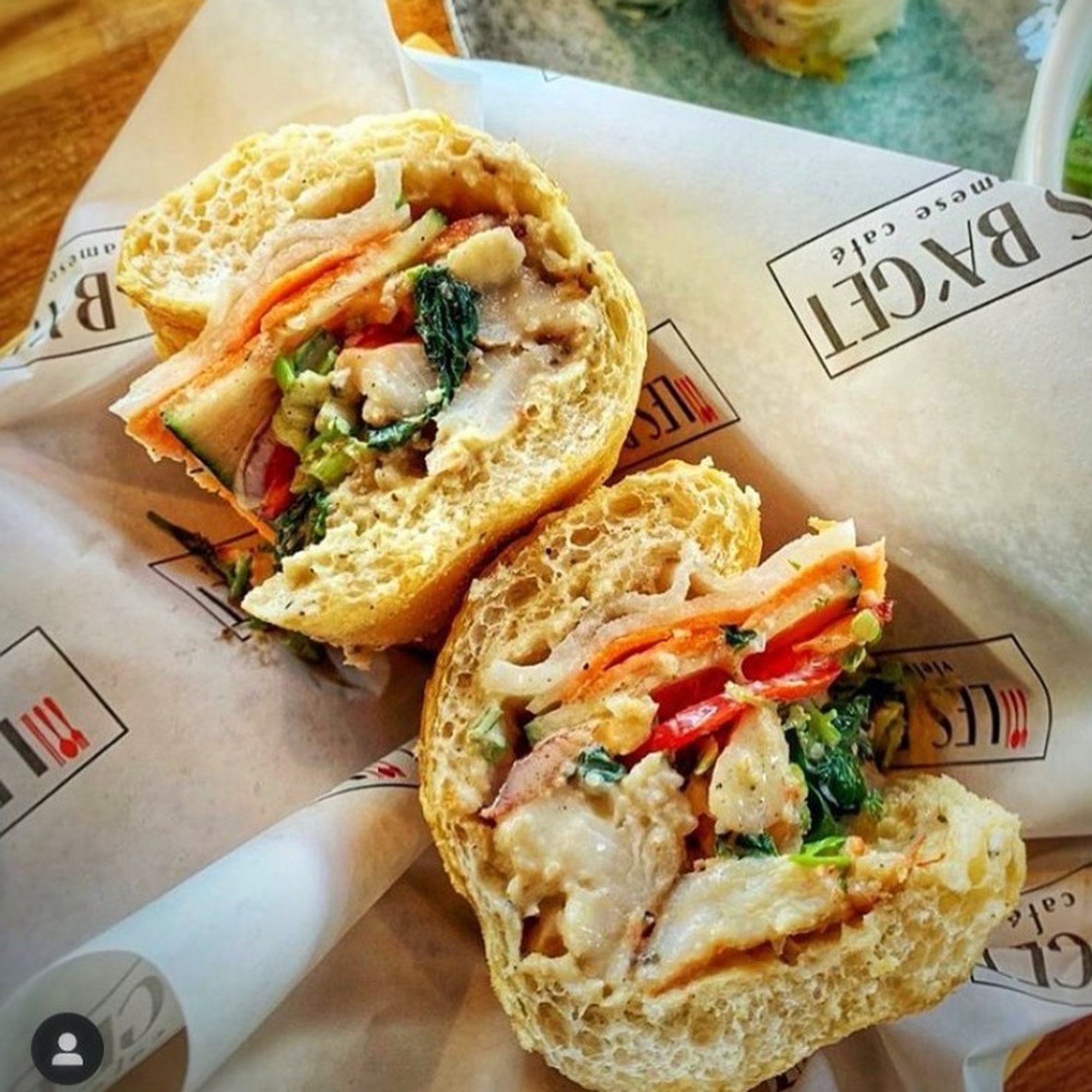 Coconut Basil Prawns Baguette