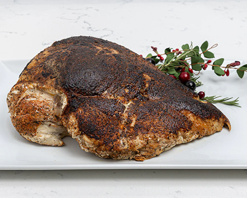 Roasted and Blackened Turkey Breast Heat and Serve