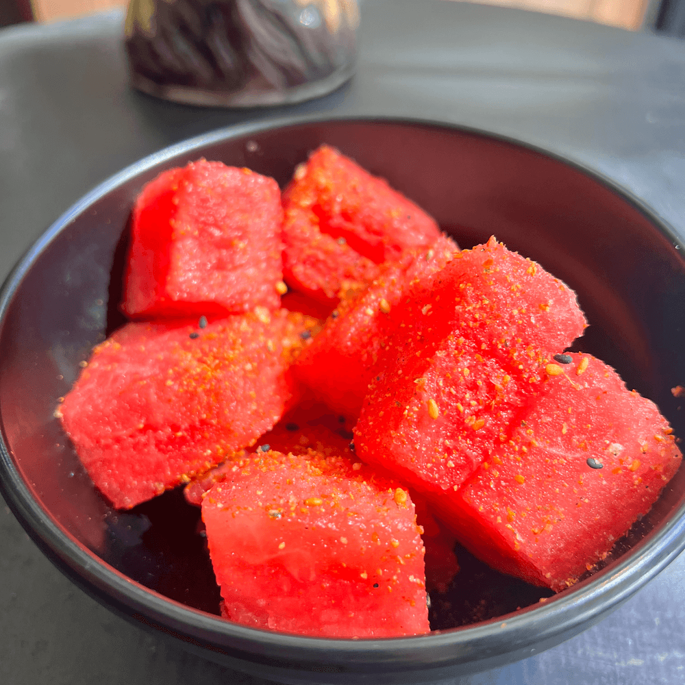 Summer seedless watermelon with mild Shichimi