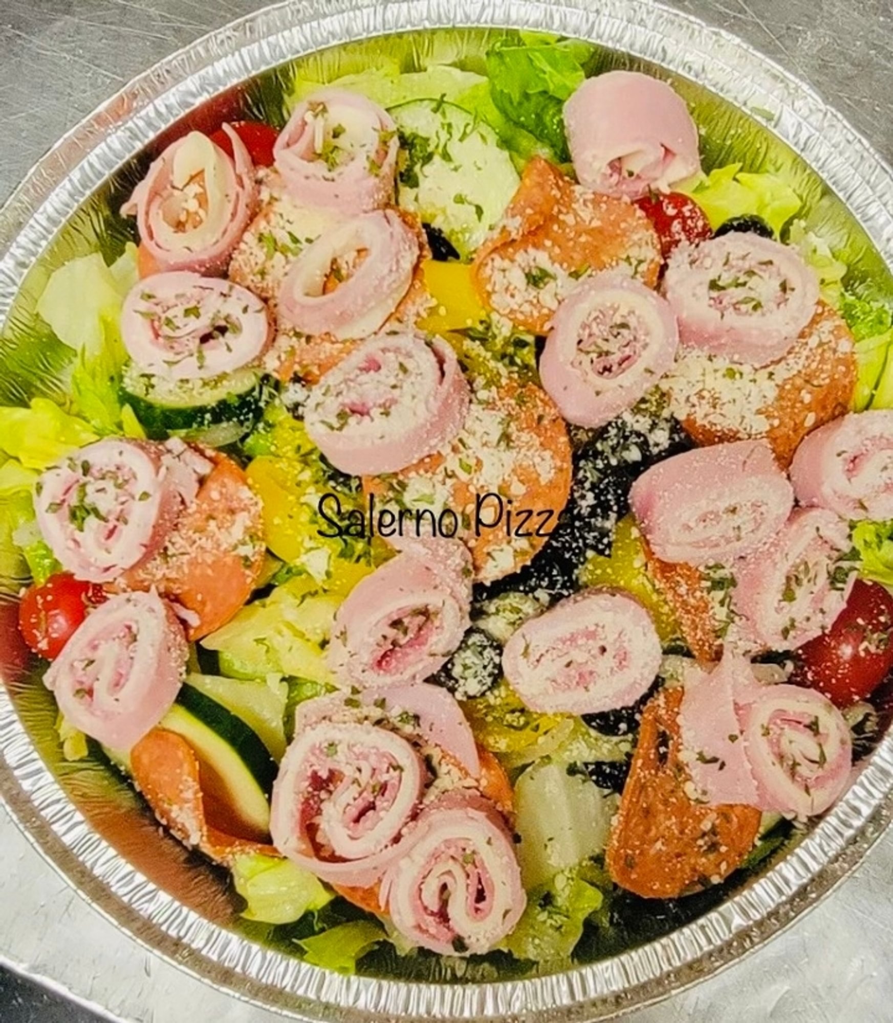 16" LG CHEESE PIZZA, SM ANTIPASTO SALAD & 6 GARLIC KNOTS