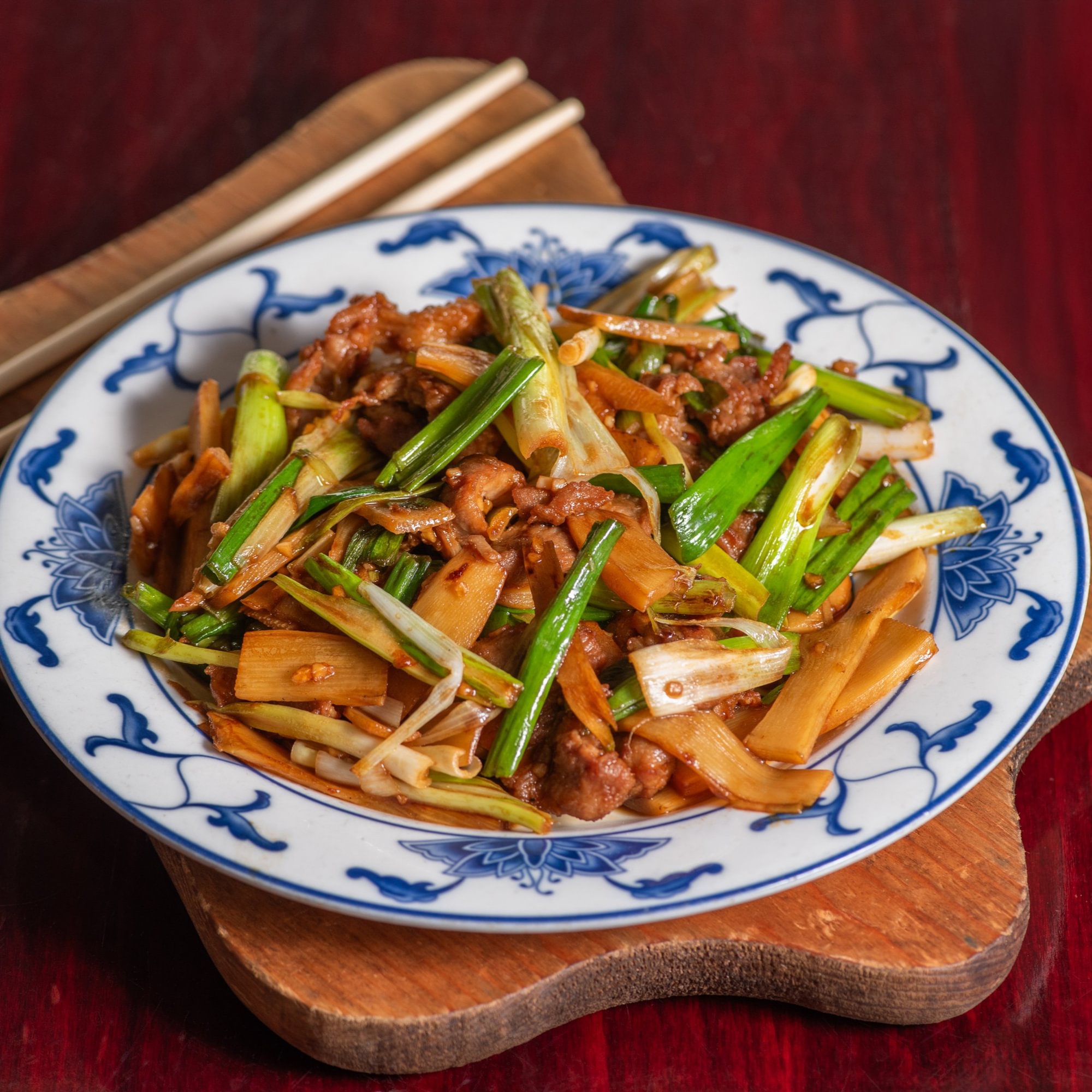 37. Sliced beef with scallions
