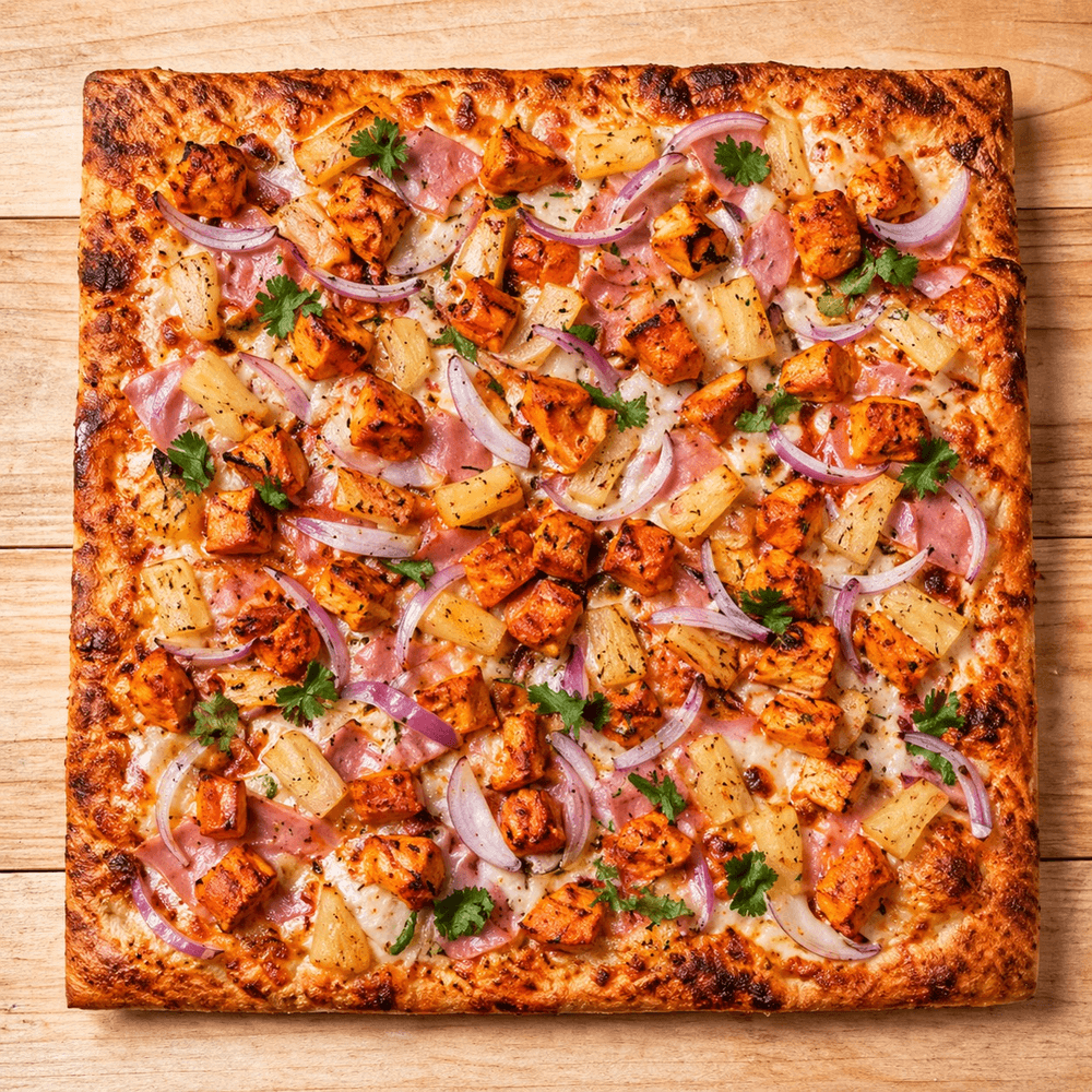Spicy Hawaiian Square Pie Pizza