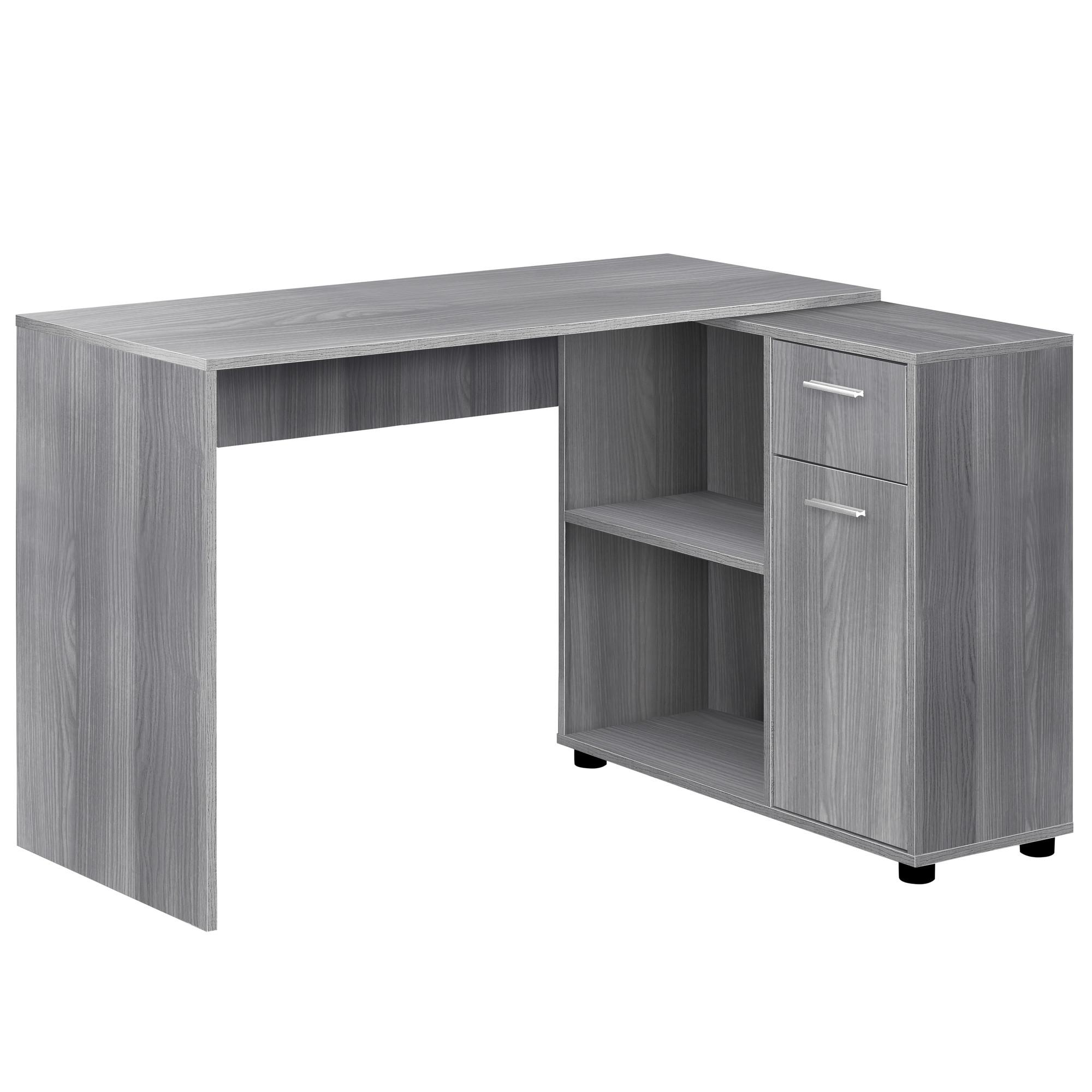 46" Grey Desk w/Storage Cabinet