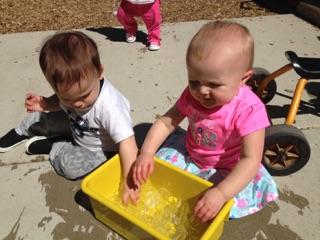 Our Infant classroom enjoying water day!