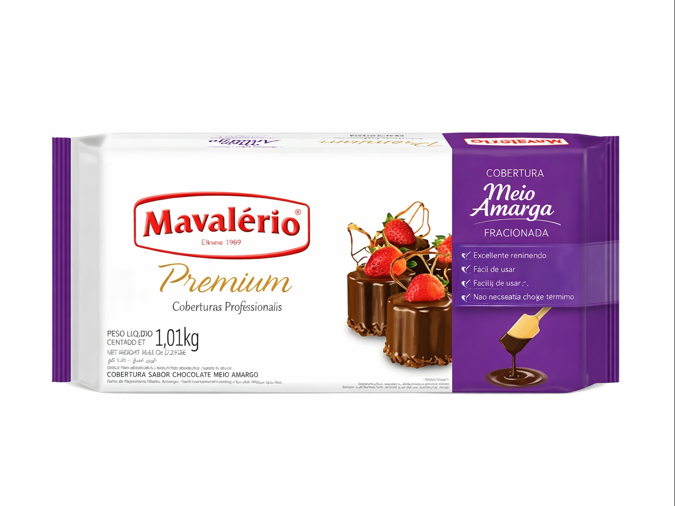 Chocolate Cobertura Meio Amargo 1.01kg - Mavalerio