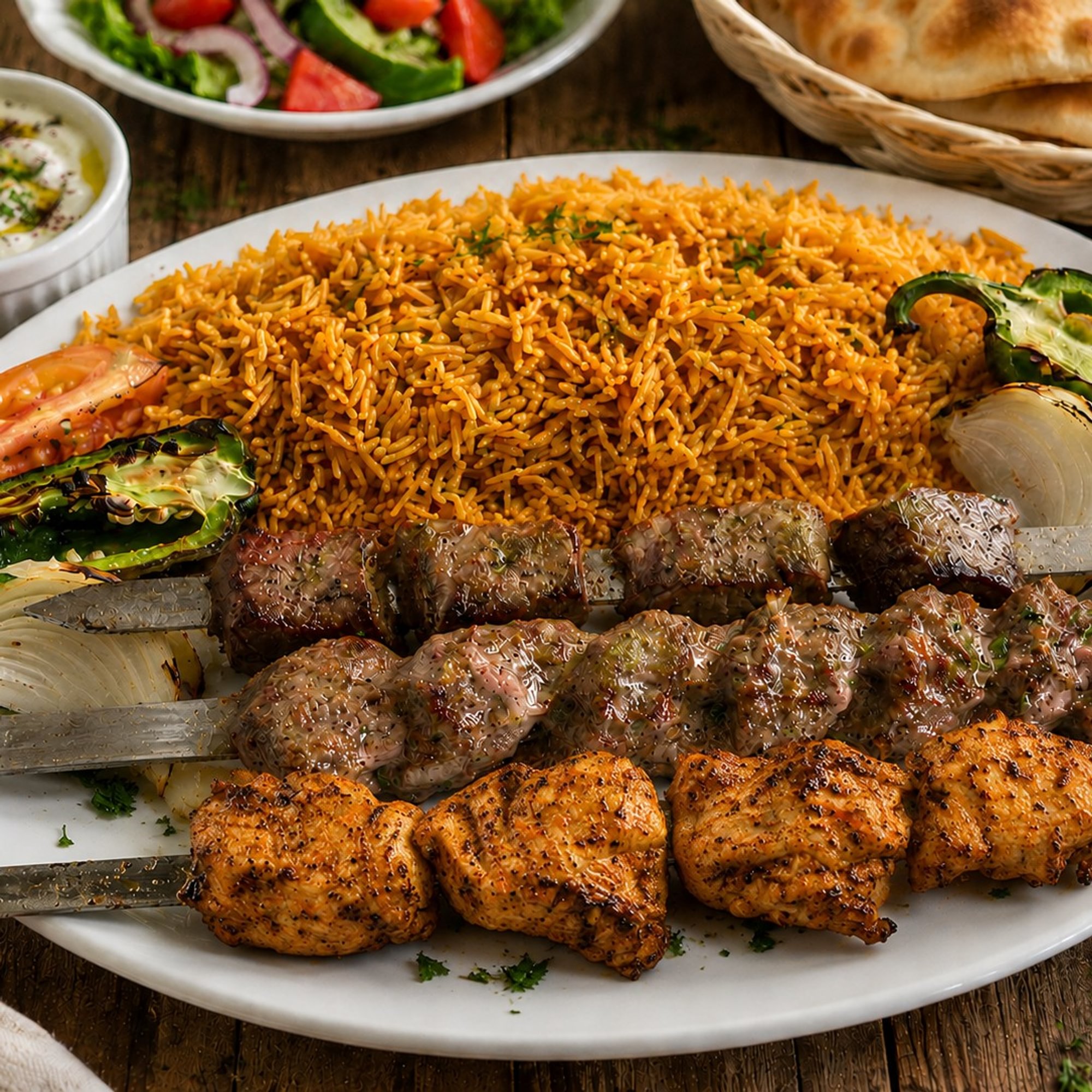 Chicken Shish Tawook + Double Meat Skewer