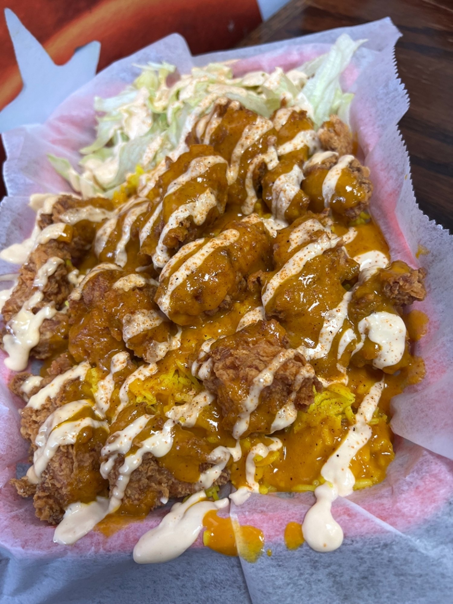 Fried Chicken Over Rice
