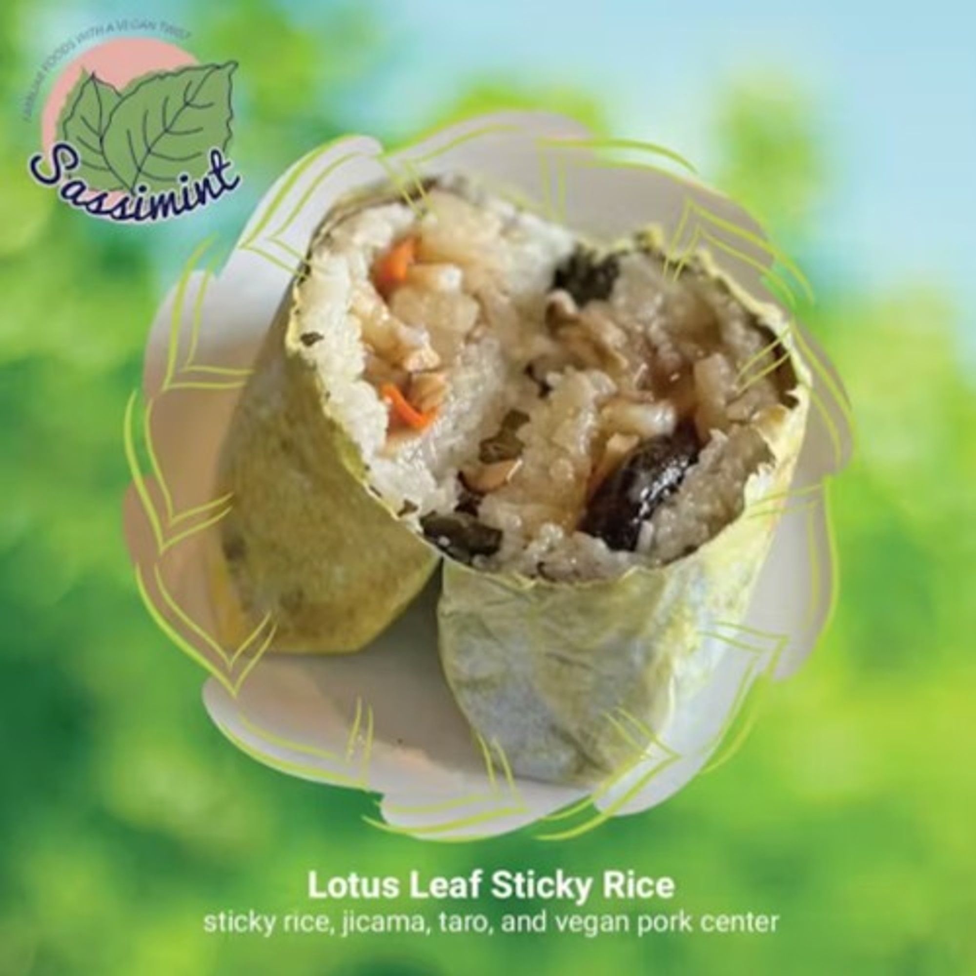 Vegan Sticky Rice Wraps In Lotus Leaf