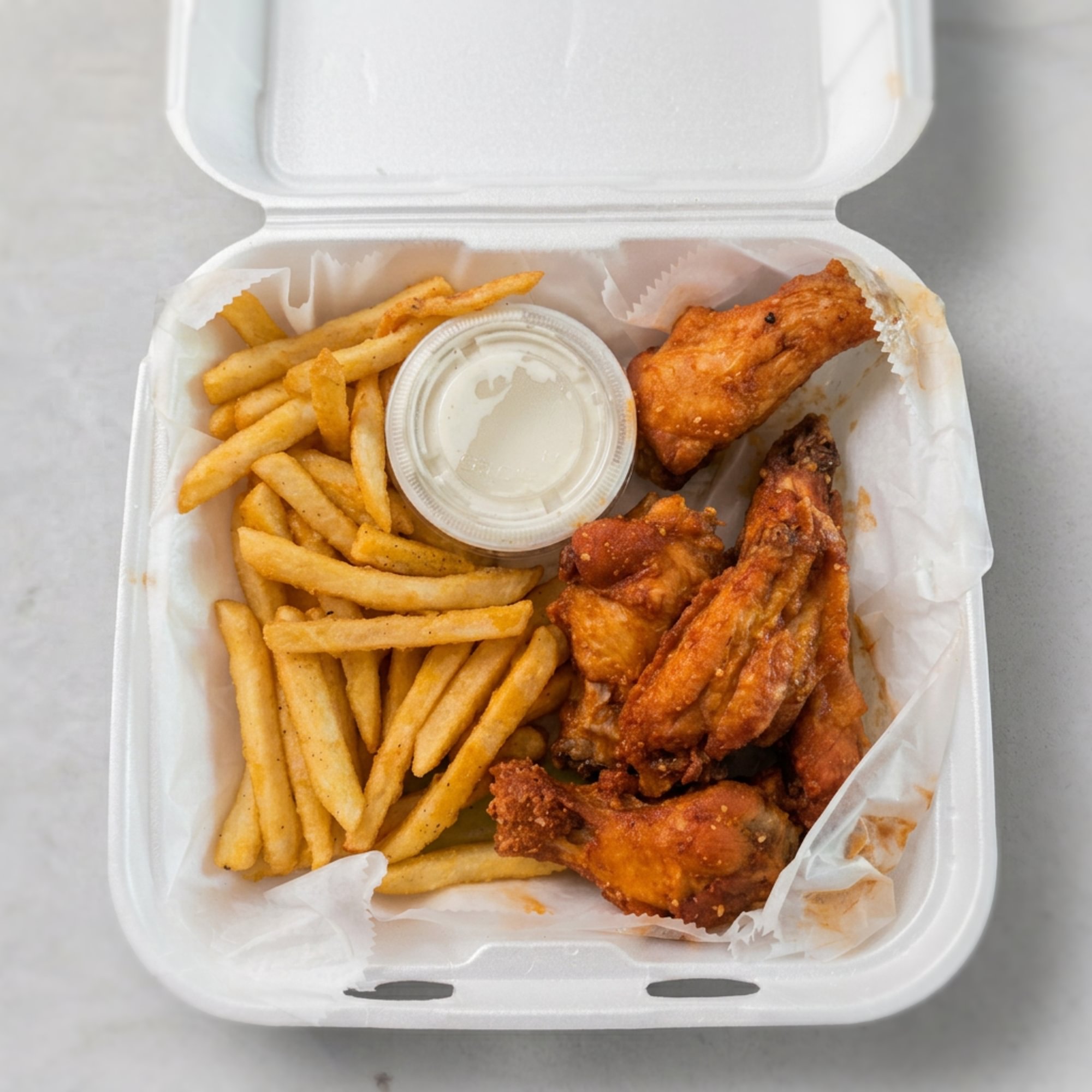 Half Dozen Wings & French Fry Basket