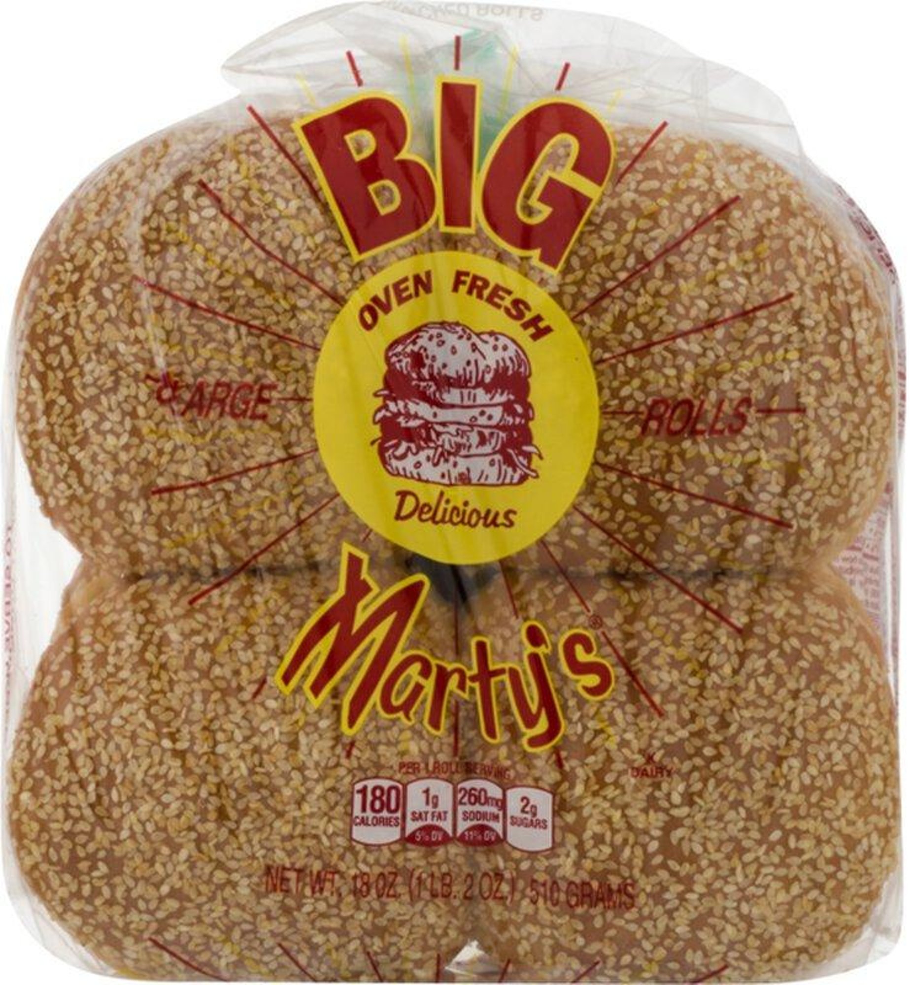 Martin's Big Marty Sesame Rolls 18oz