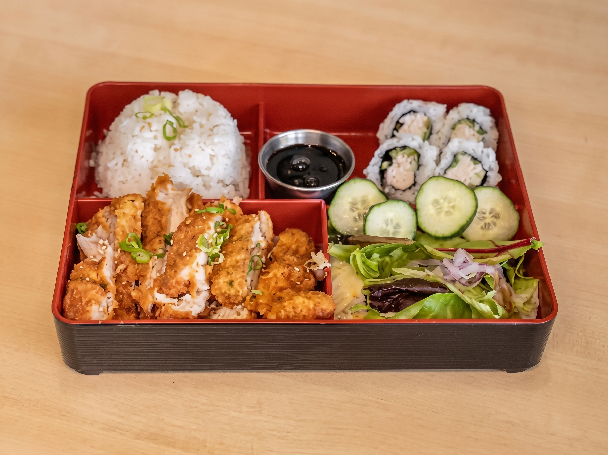 Dinner Chicken Katsu Bento with 8-Pc Spicy Tuna Roll