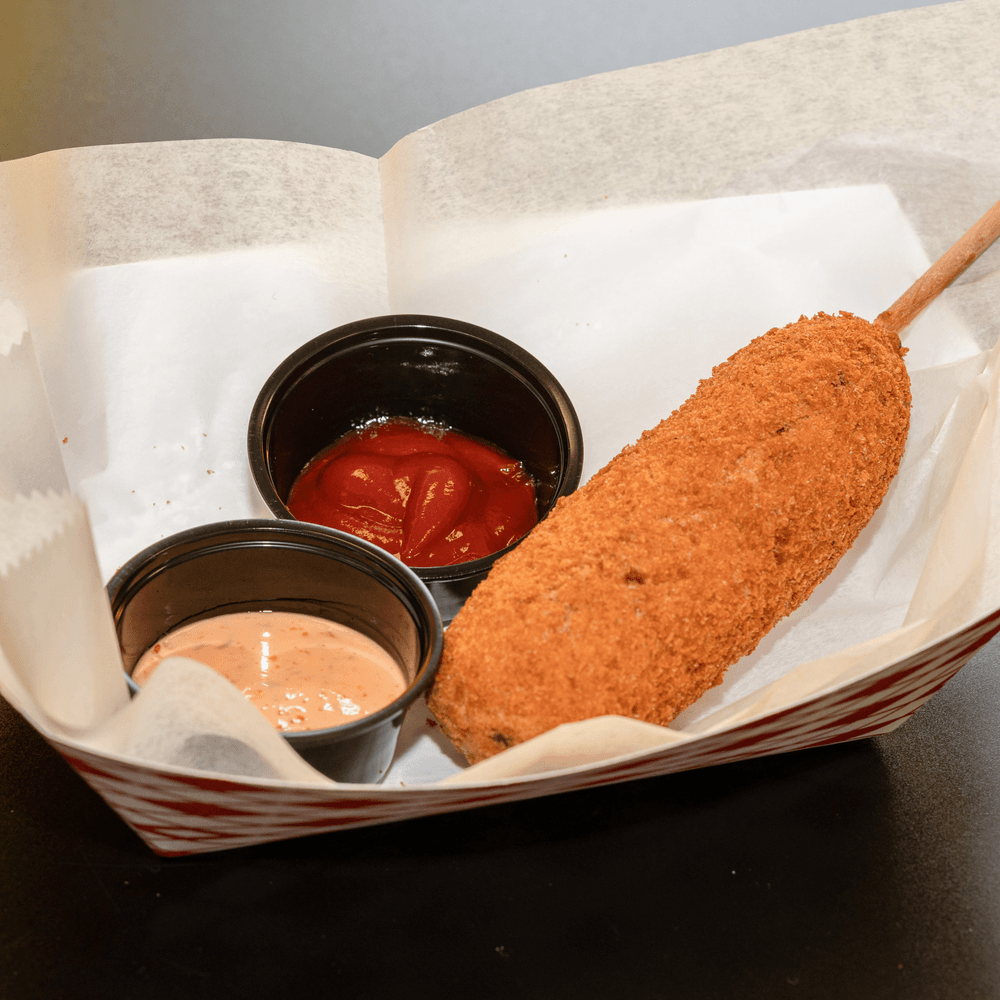 Cheddar Mozzarella Fish Sausage Corndog