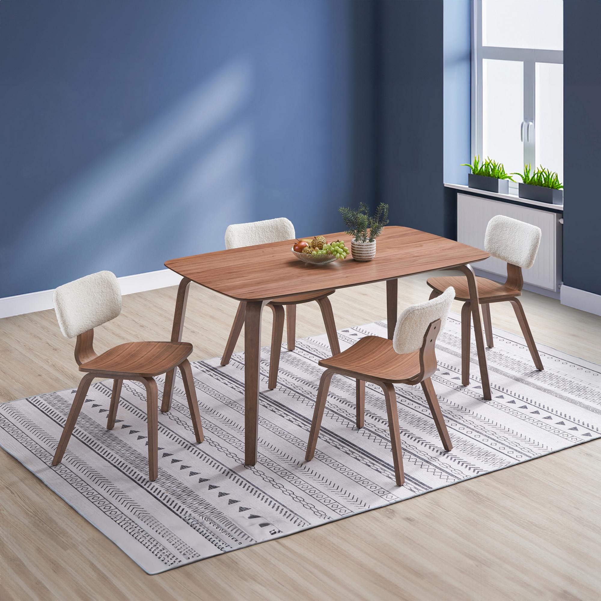 Casson Table w/4 Chairs - Walnut and White
