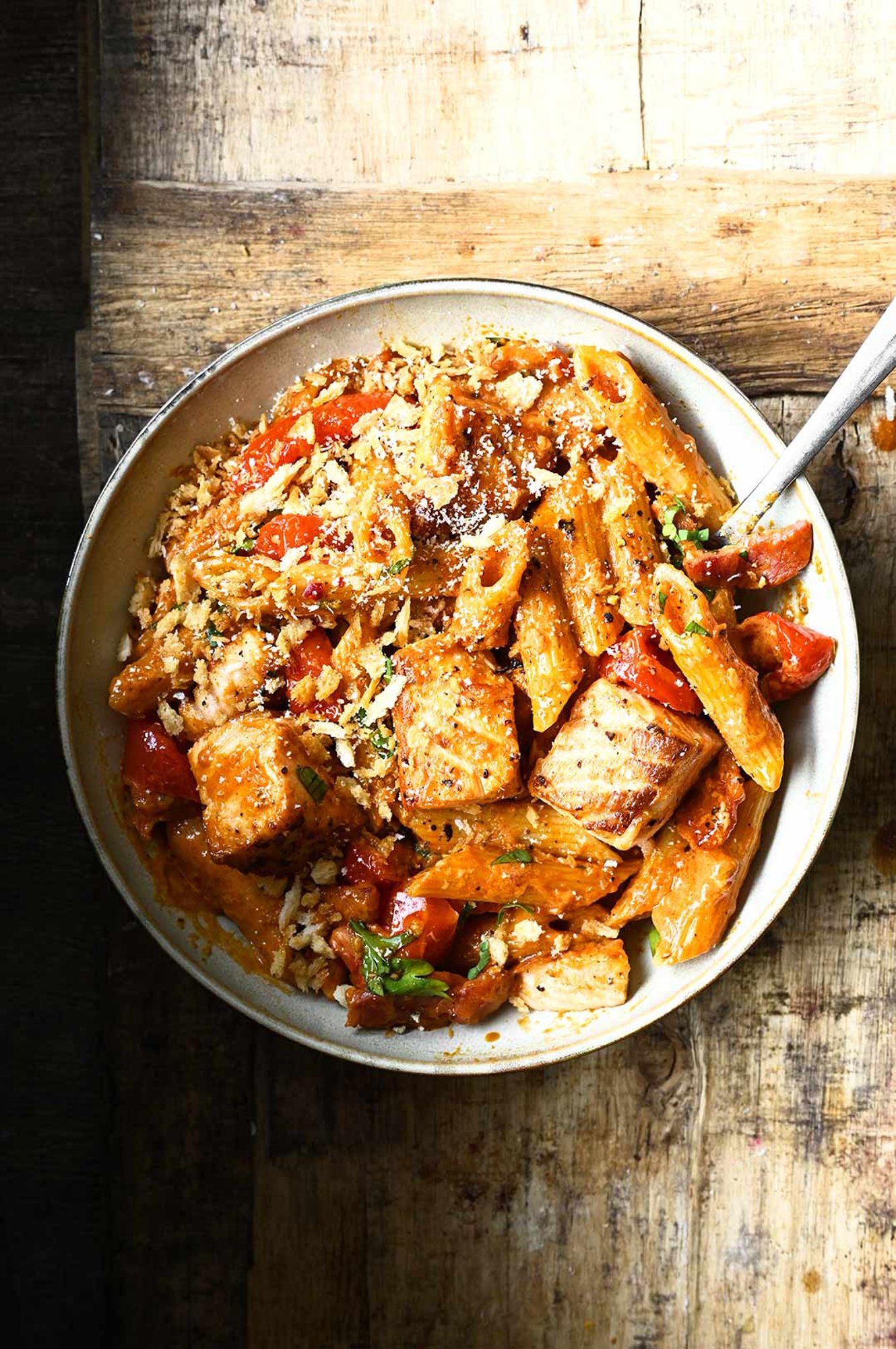 Salmon & Shrimp Carbonara