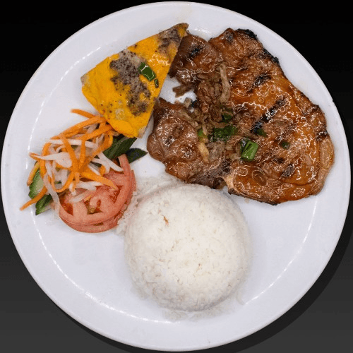 Grilled Pork Chop & Pork Loaf Rice Plate