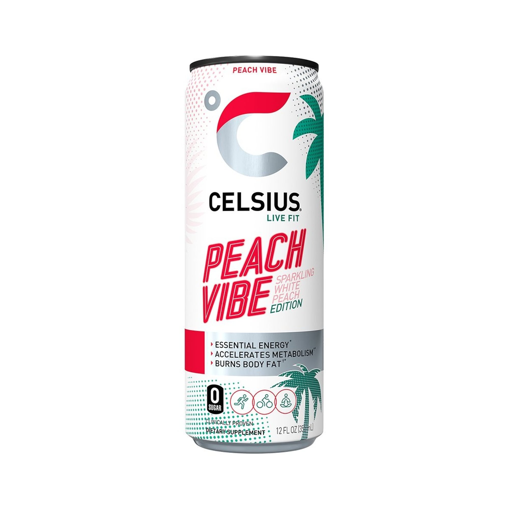 Celsius Sparkling Peach Vibe - 12oz Can