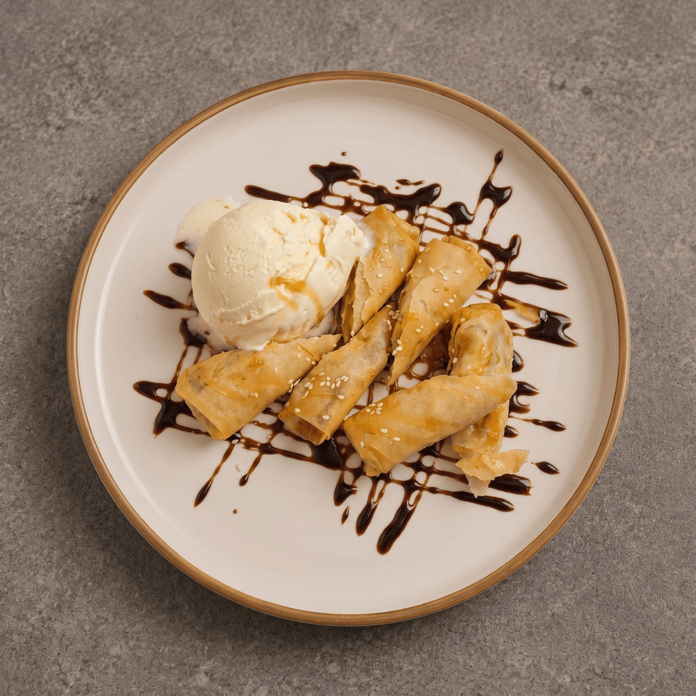 Fried Bananas with Honey & Chocolate