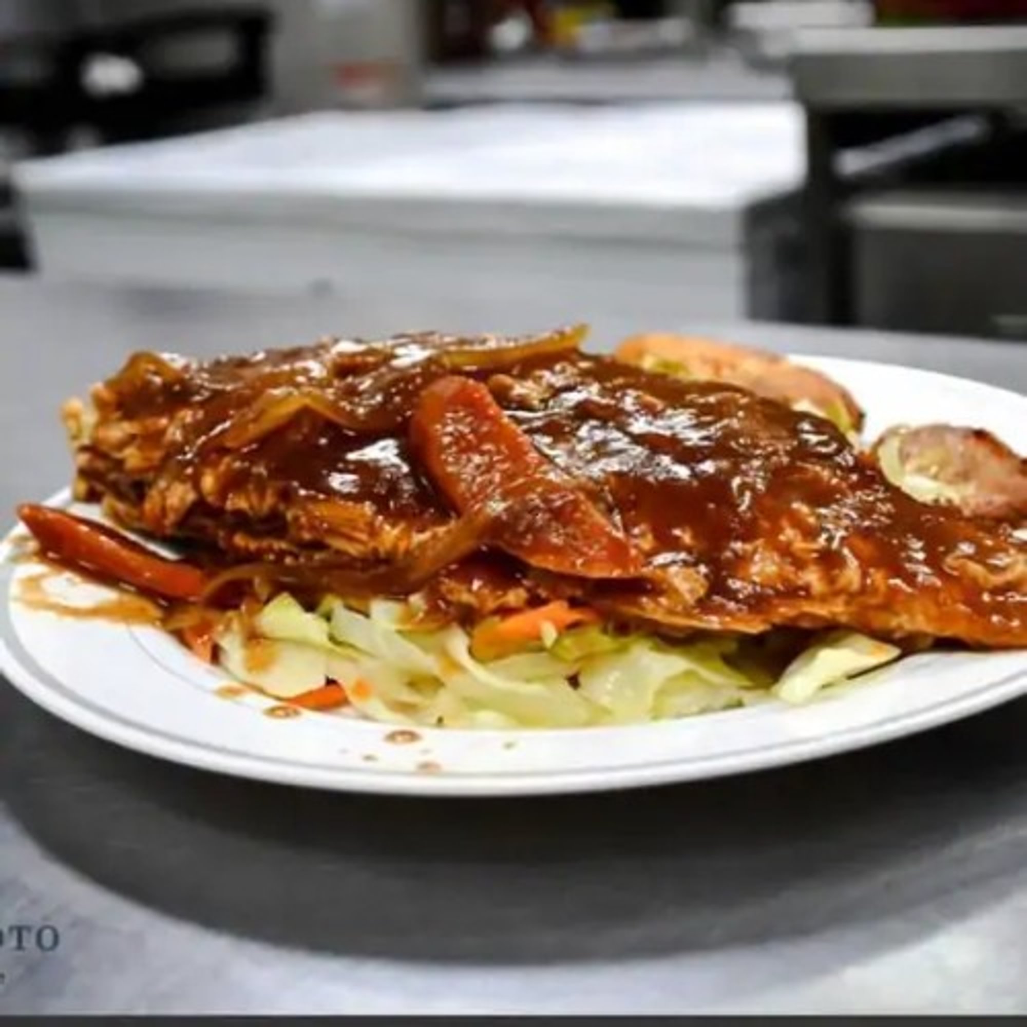 Whole Red Snapper Not Spicy Served with Jasmine Rice Cabbage and Plantains