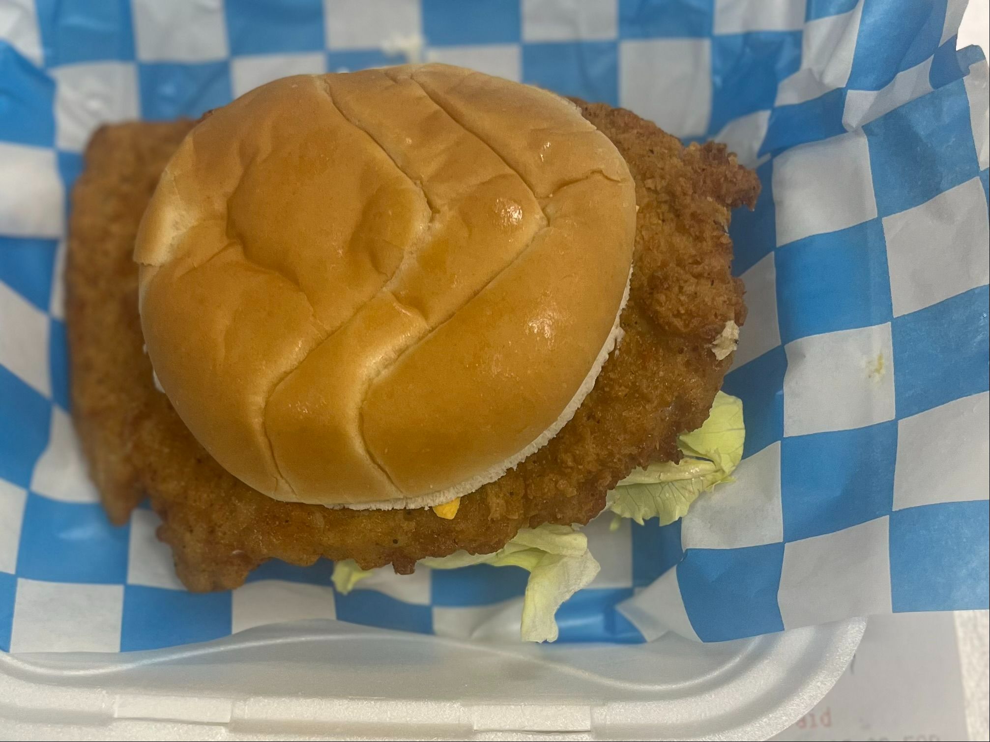 1 Piece Pork Fritter Tenderloin Sandwich