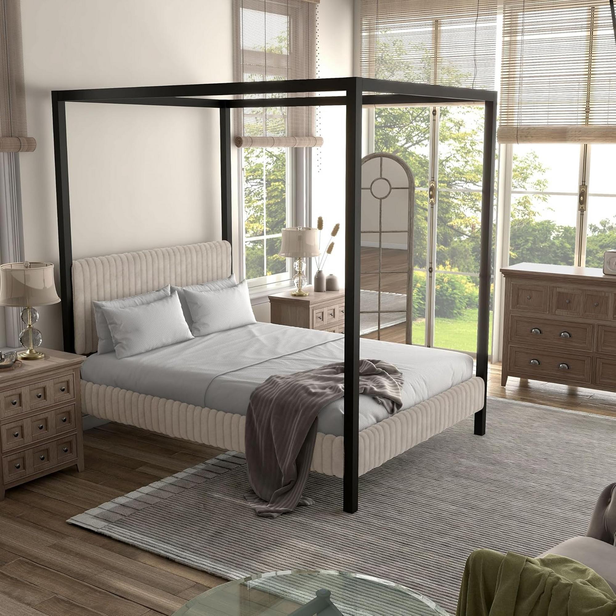 Queen Arden Canopy Bed w/Plush Cord Frame