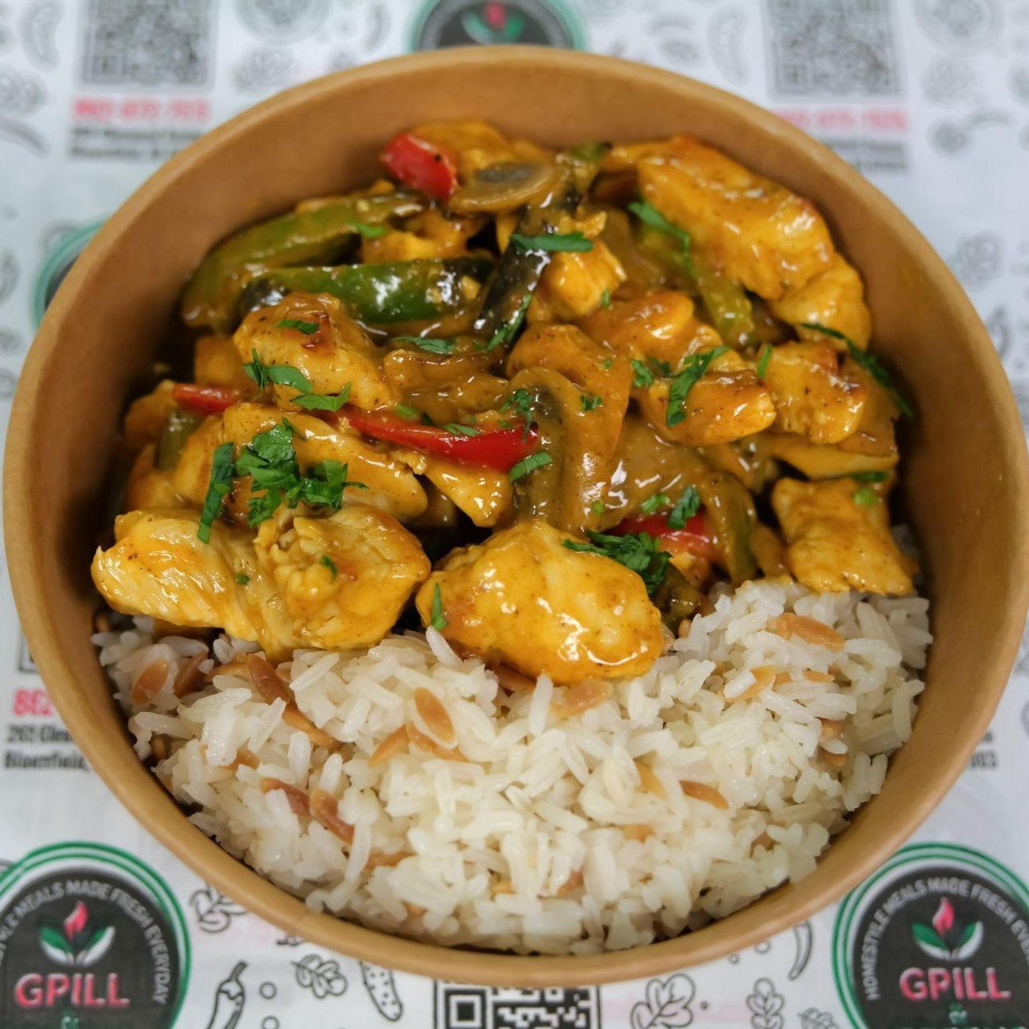 Chicken Spicy Curry Sauce With Rice