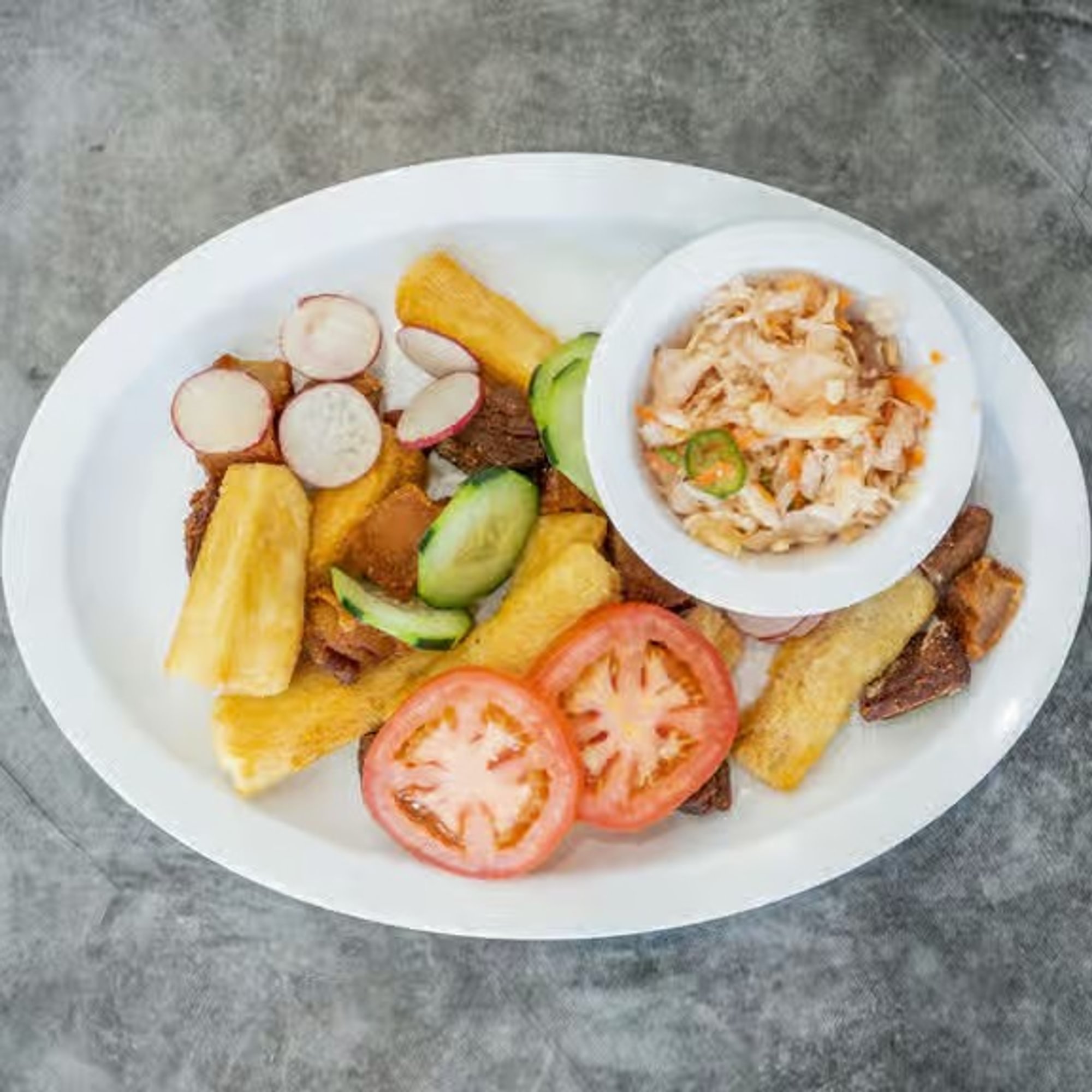 Yuca with Chicharrón
