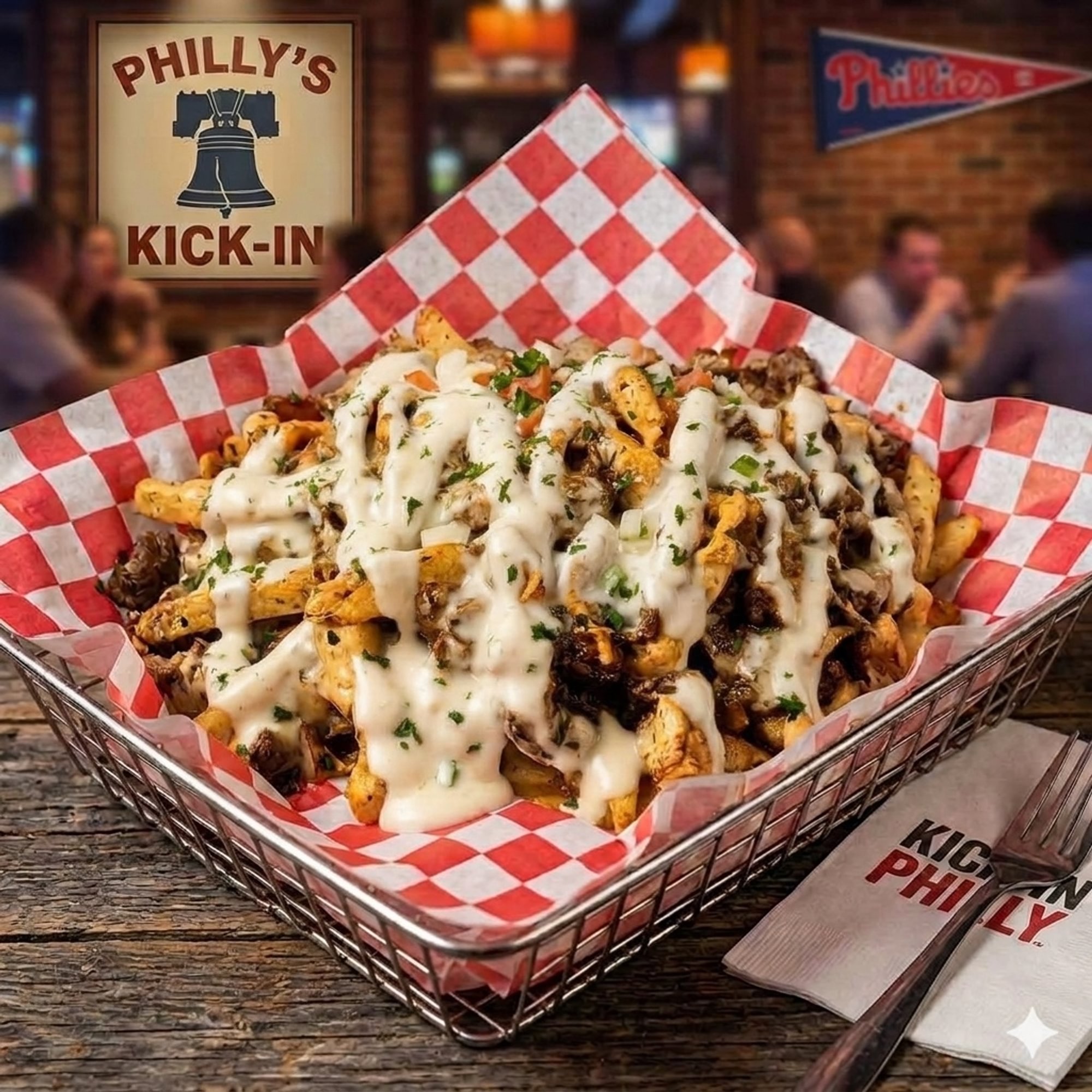 Philly Cheesesteak Queso Fries