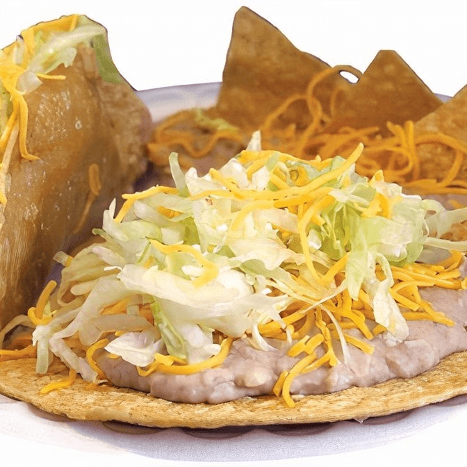 #1. Tostada & Beef Tacos Plate