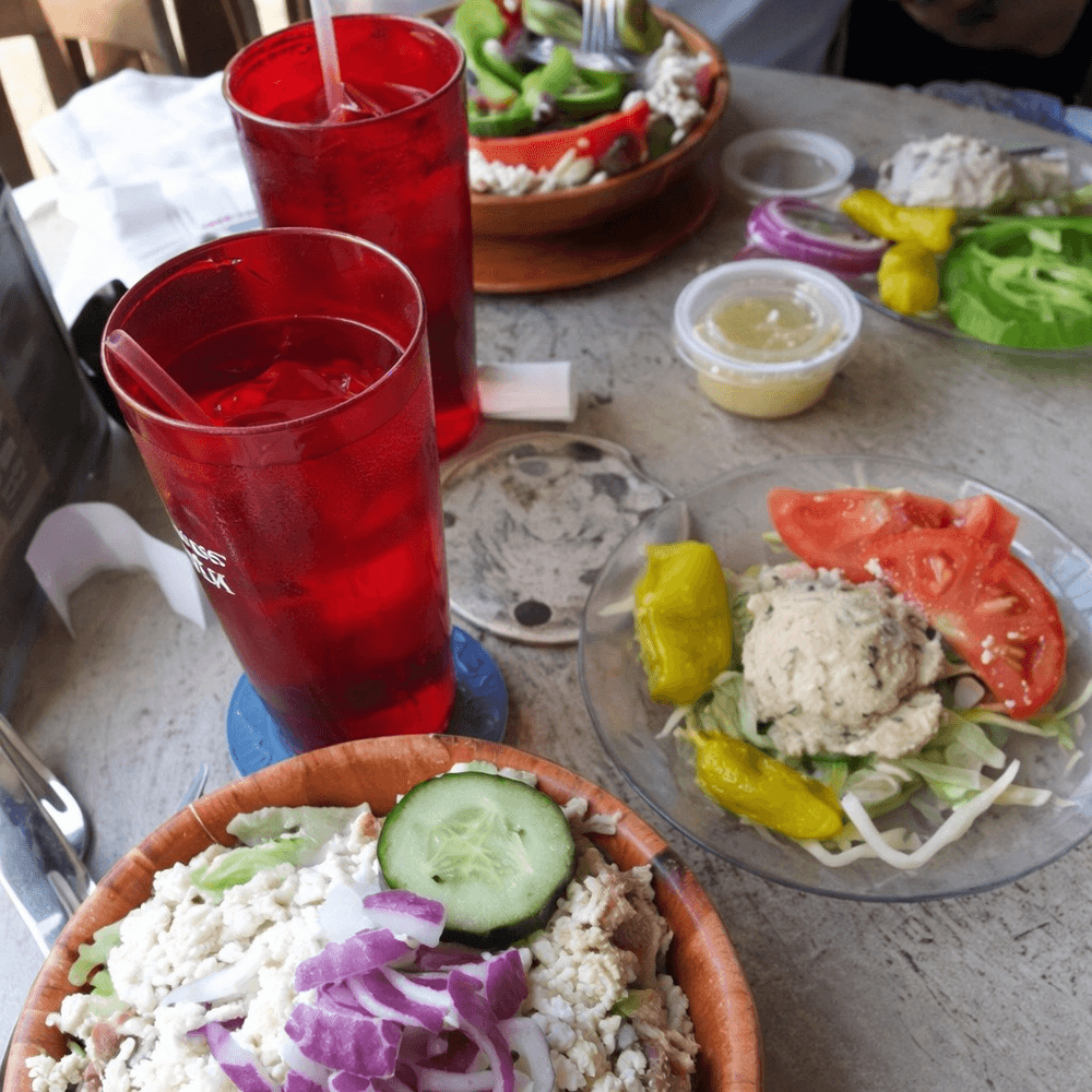 Greek Salad with Potato Salad