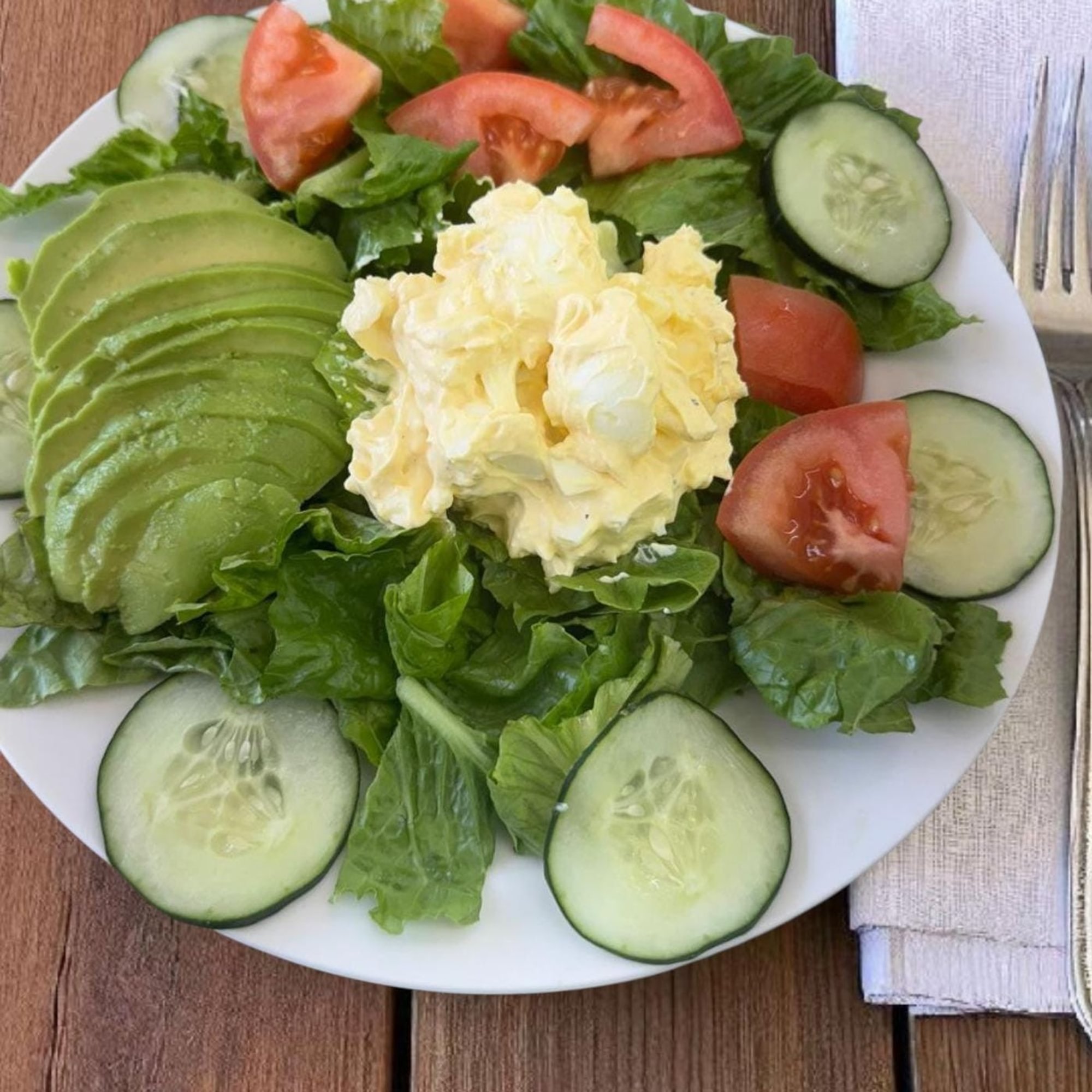 Egg Salad Over Greens