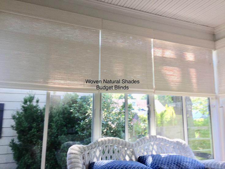 Woven Natural Shades by Budget Blinds of Phillipsburg allow you to enjoy areas with many windows by staying protected from the sun without loosing access to natural light!