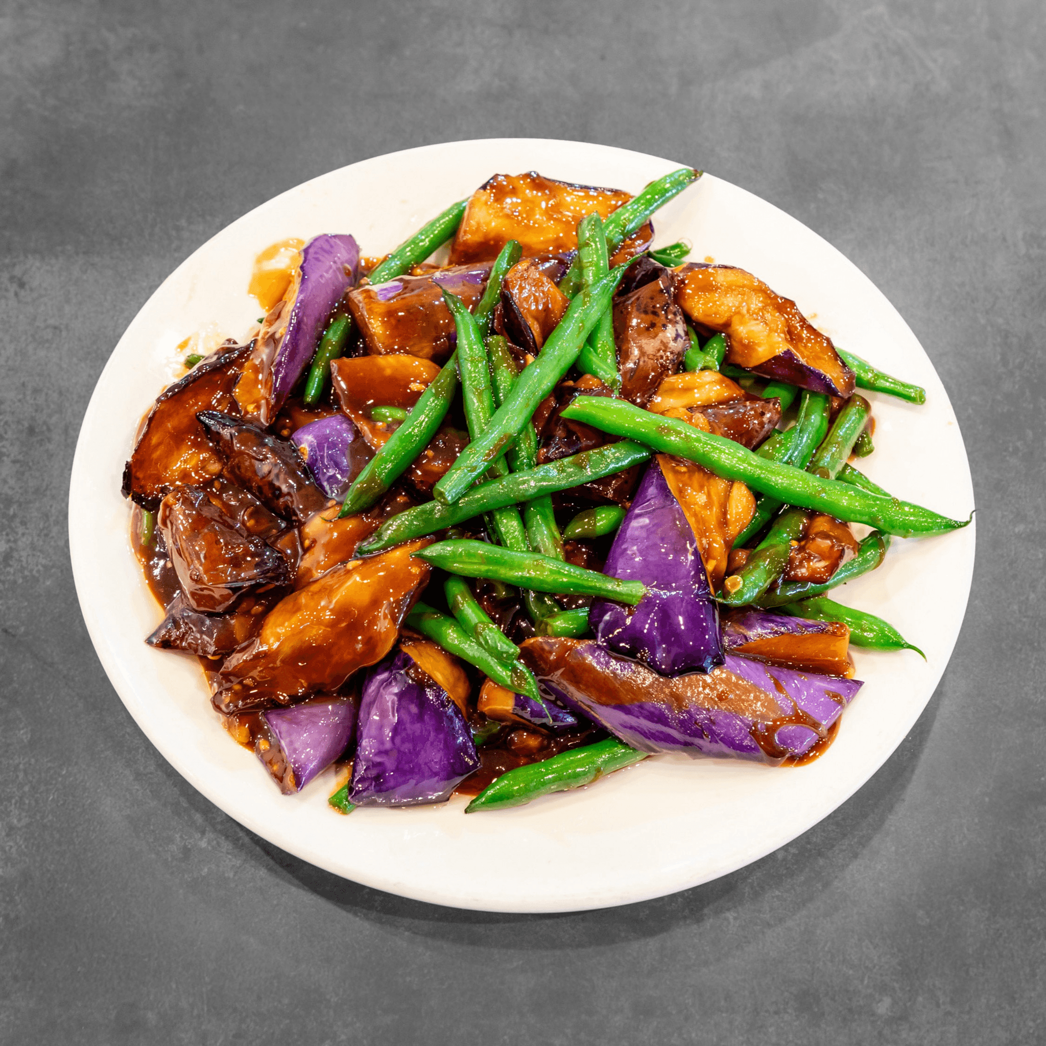 Stir Fried Eggplant with Green Bean 茄子炒四季豆