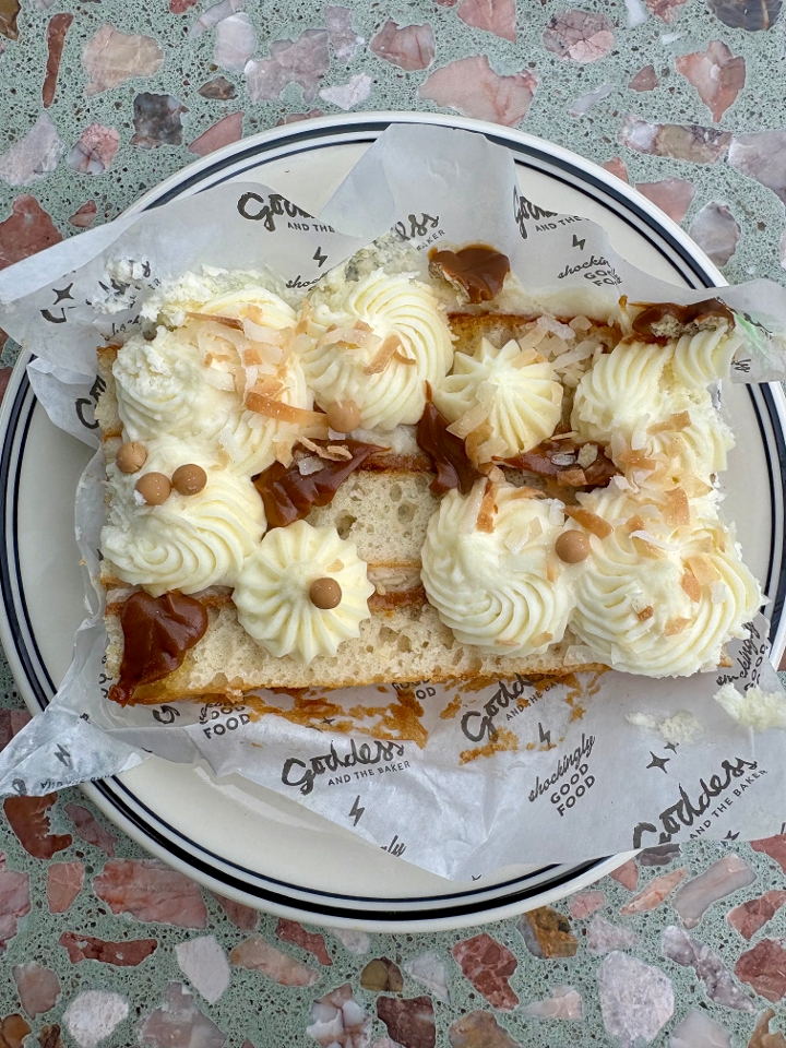 Dulce de Leche Coconut Cake Slice